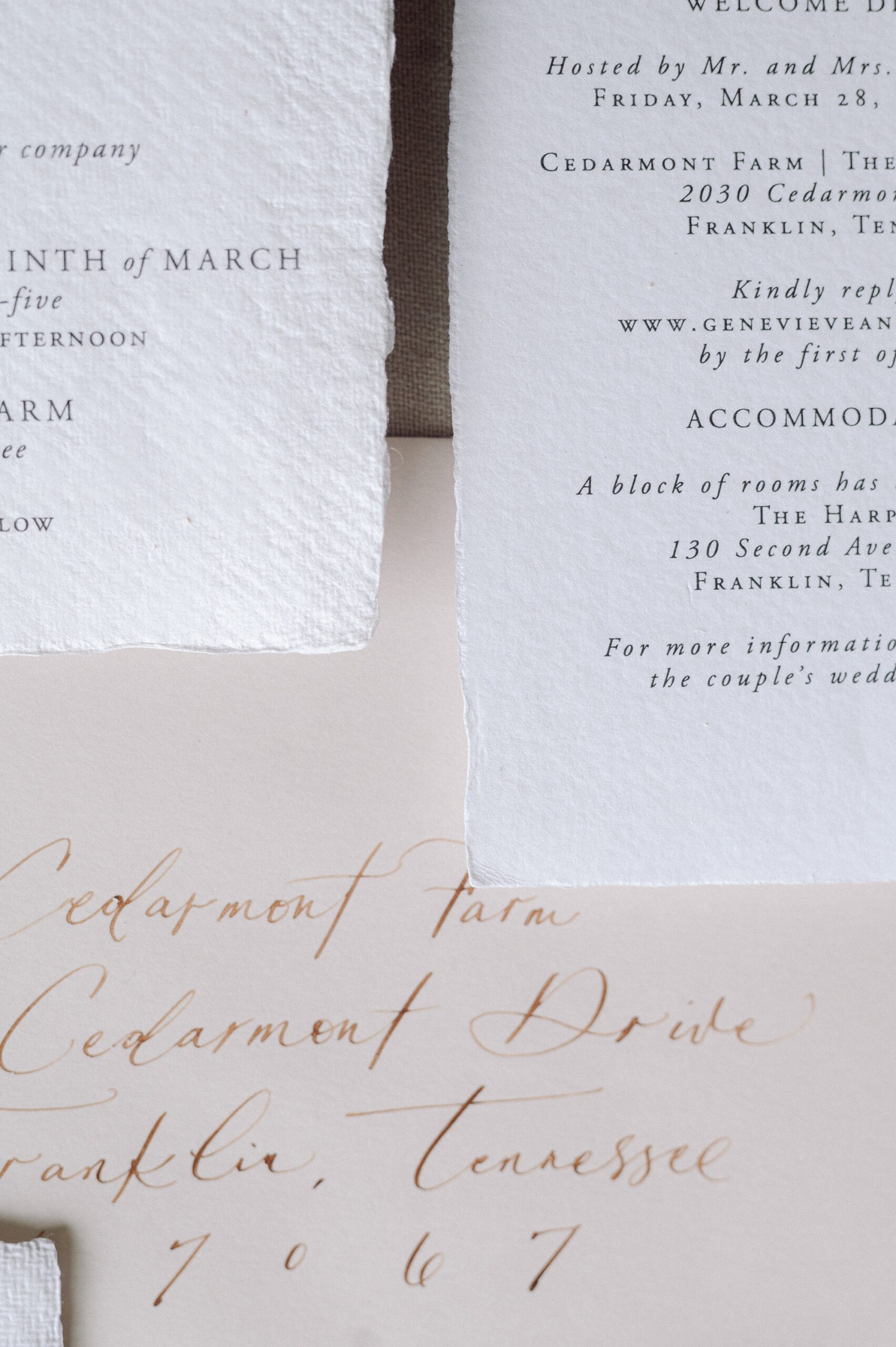 Cedarmont Farm Textured wedding details 