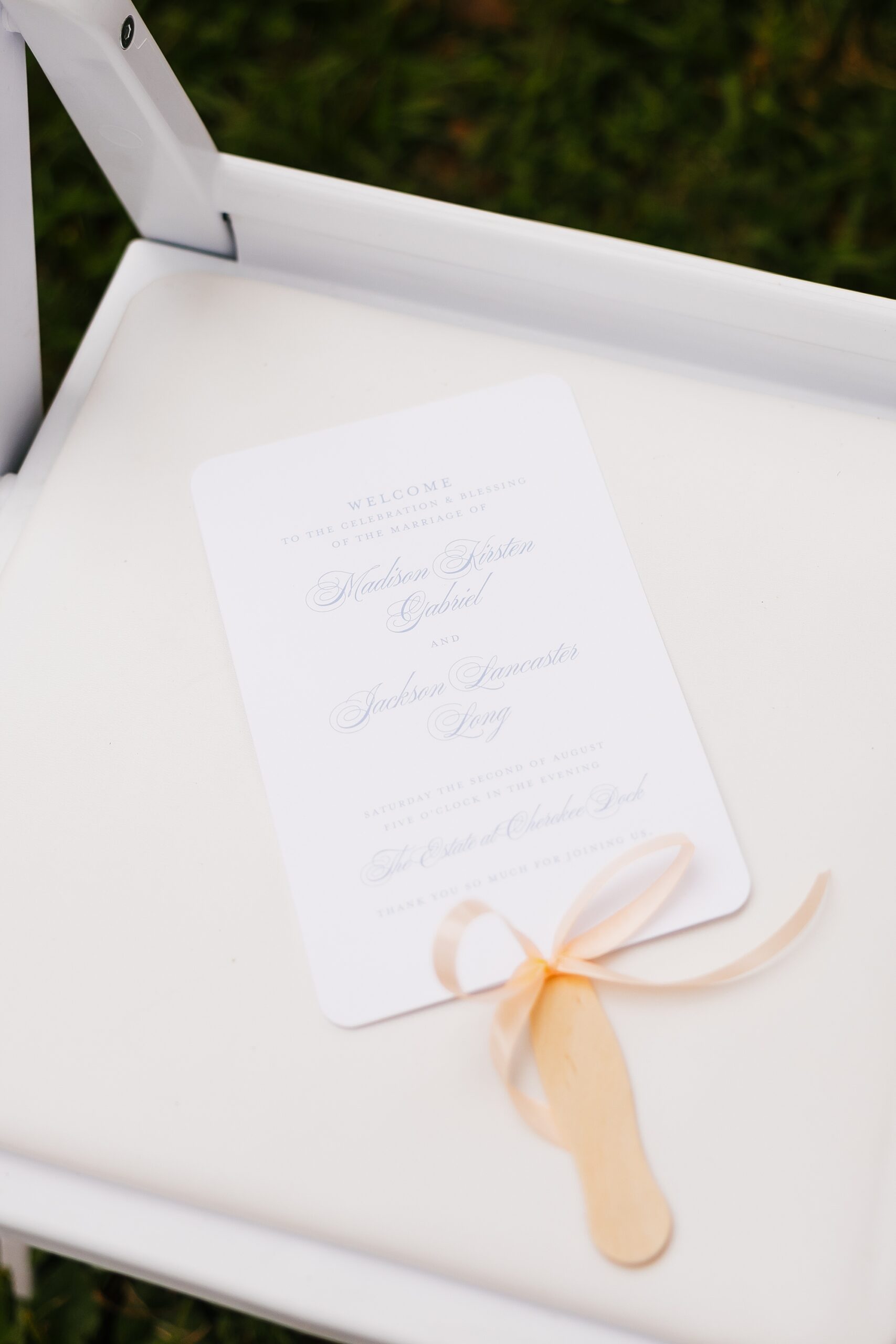 fan program designed by Nashville wedding design house 