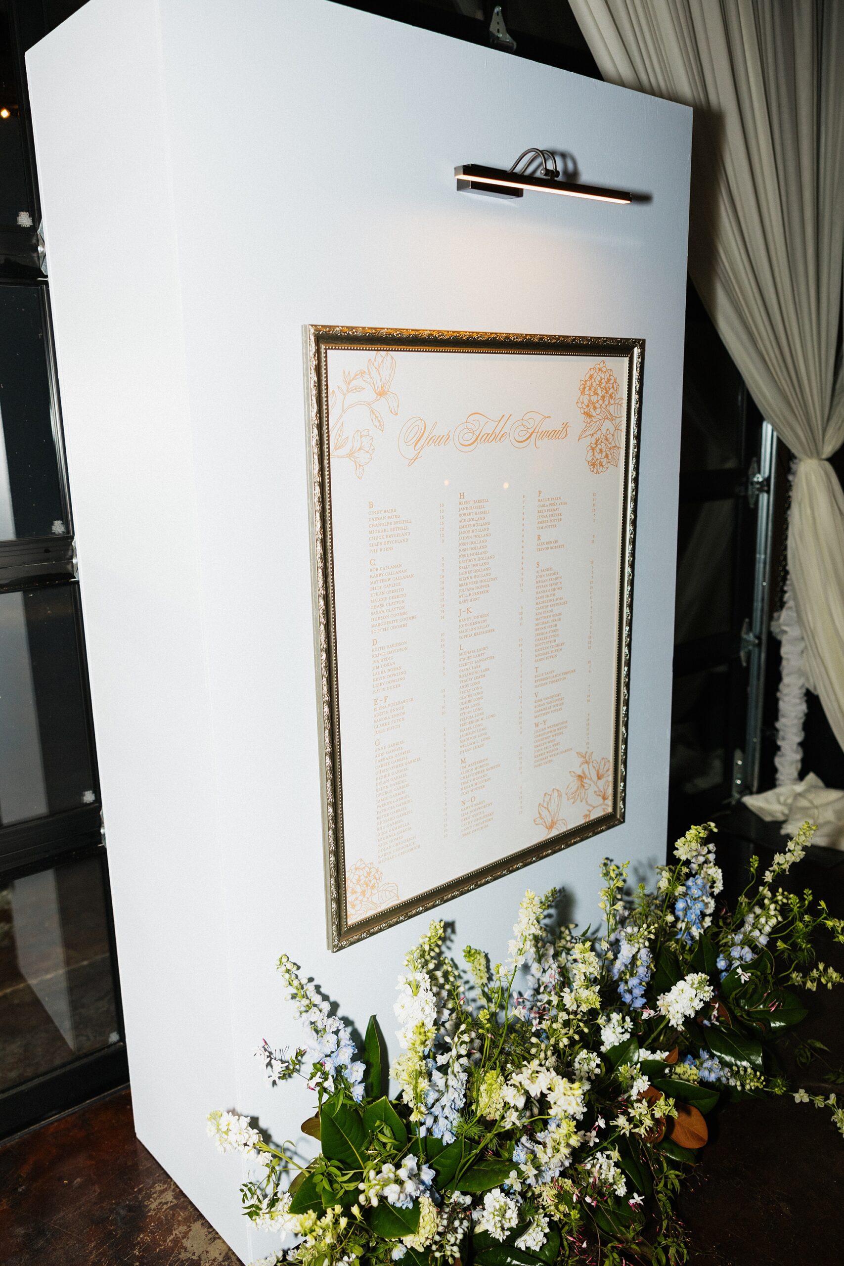 seating chart display with Spring Colors & Playful Personalized Details