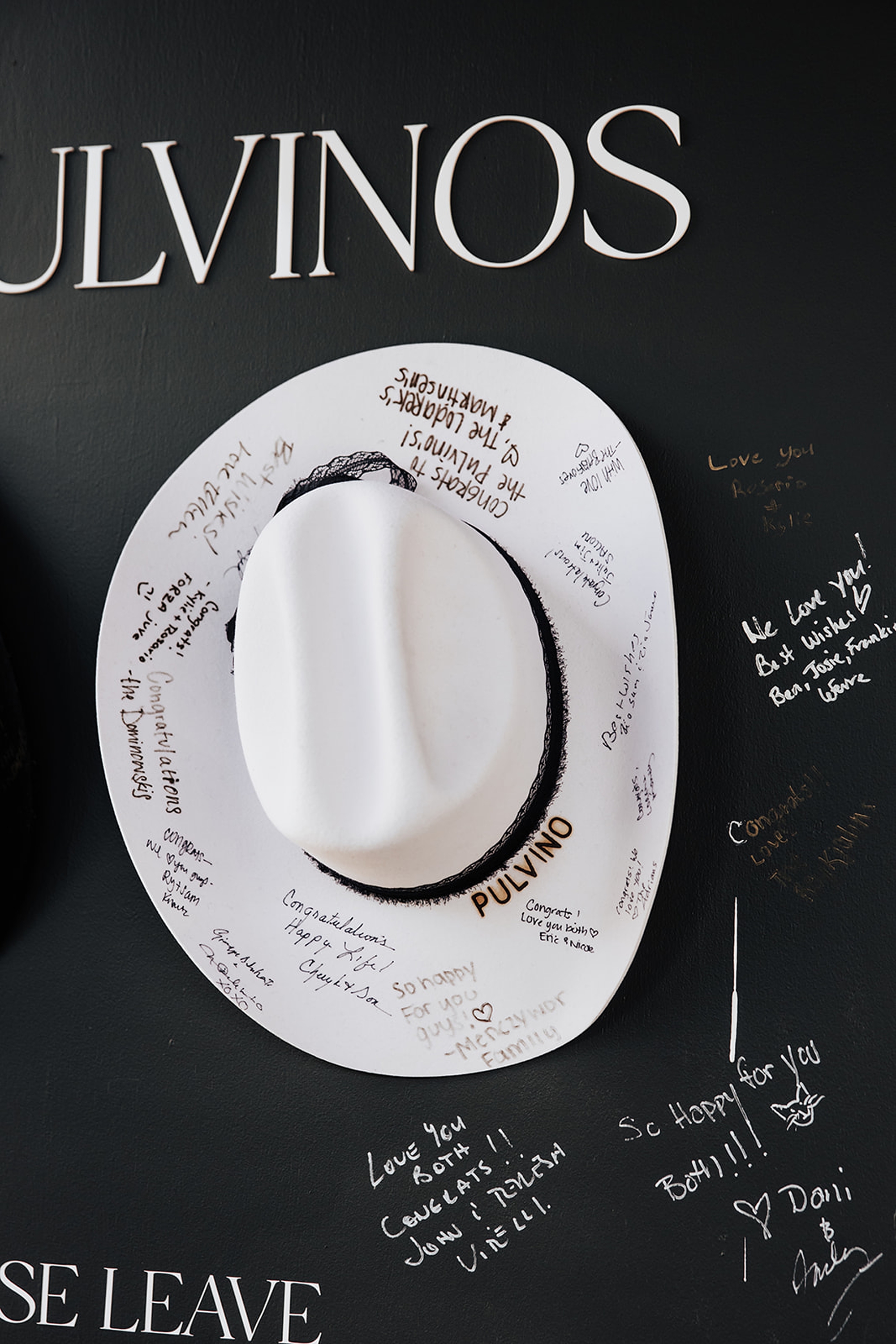 A Cowboy Hat Guestbook Wall  