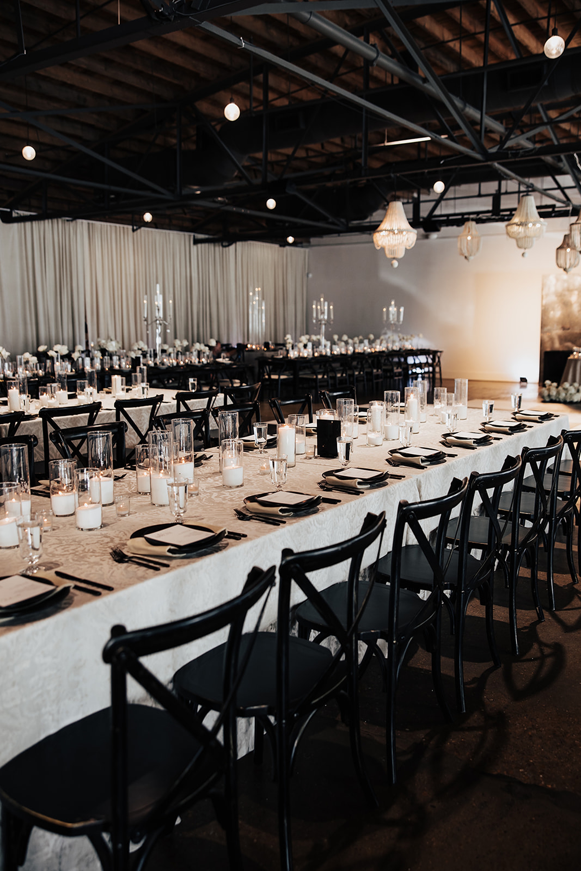 elegant tablescape with classic black and white details at Saint Elle