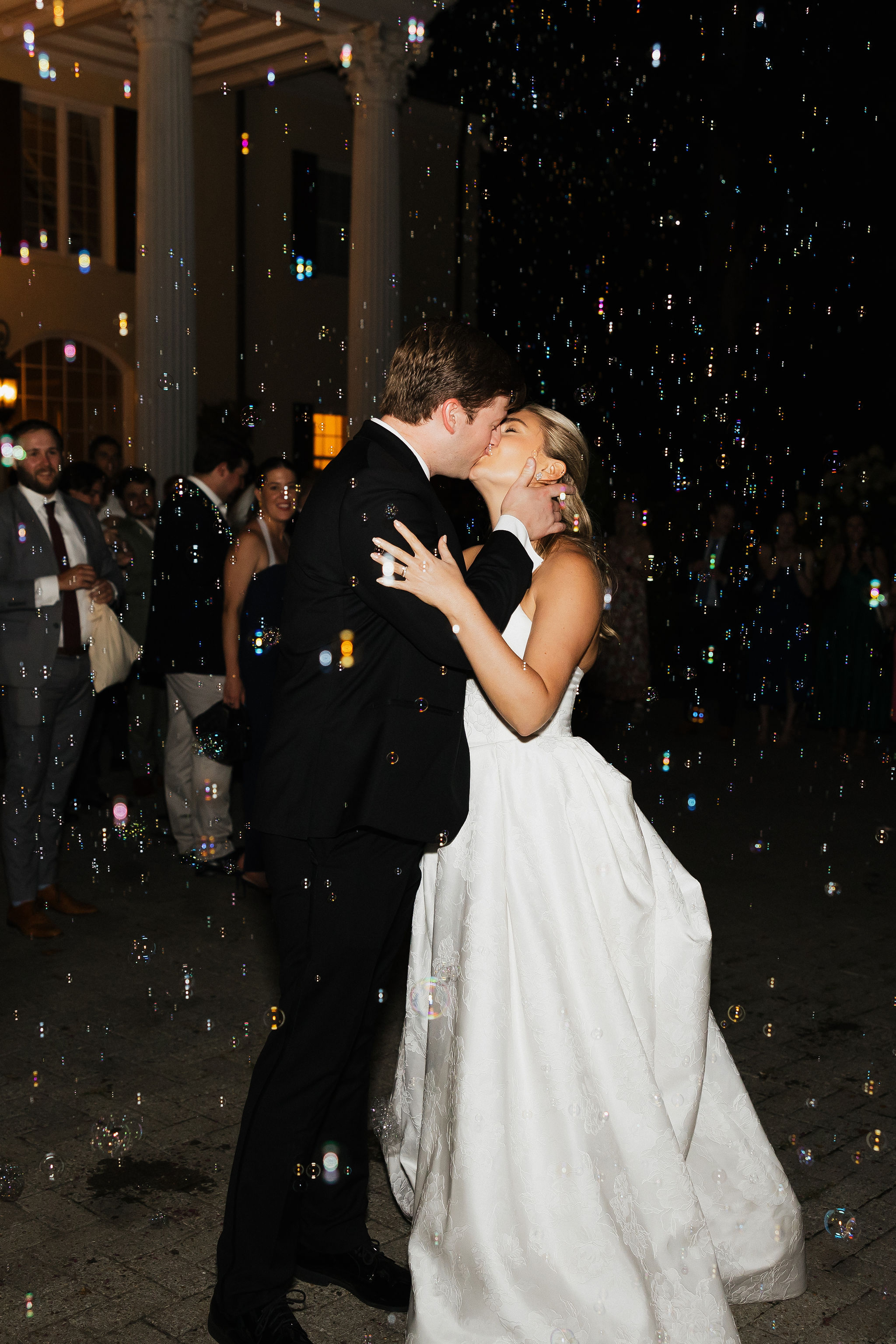 Cherokee dock wedding portraits  at bubble send off