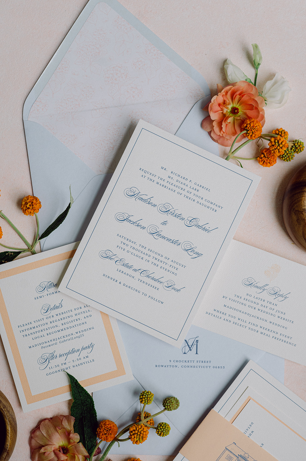 spring wedding invitation suite 