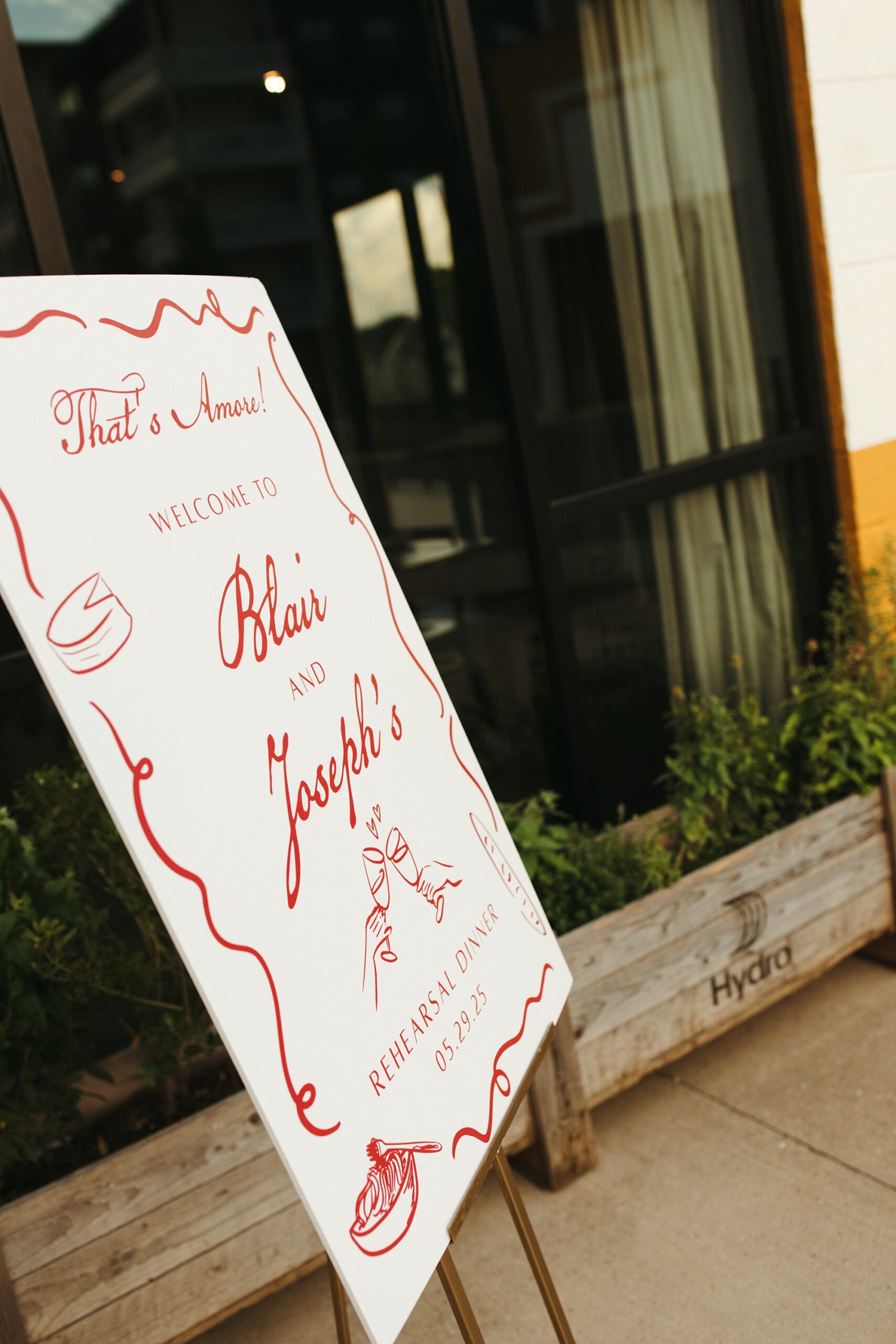 rehearsal dinner welcome sign