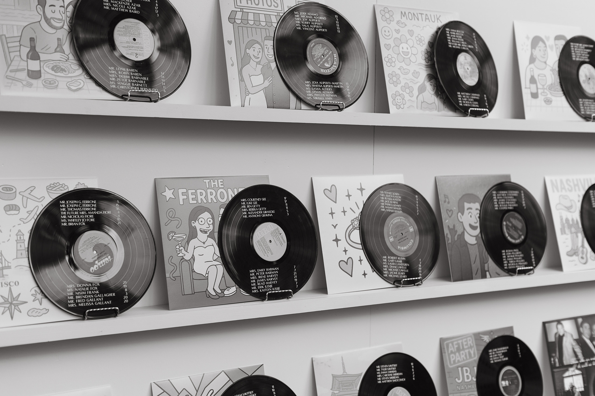 Vinyl Record Wedding Details at The Cordelle