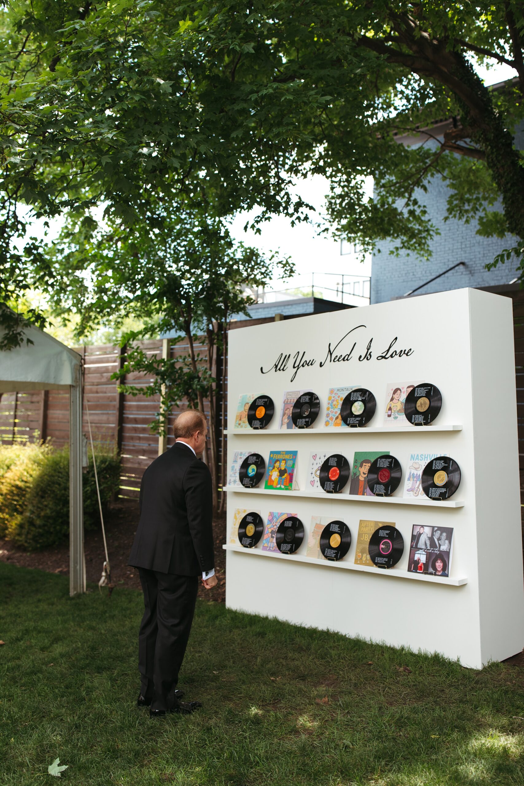 Vinyl Record Wedding seating chart from Nashville wedding at The Cordelle