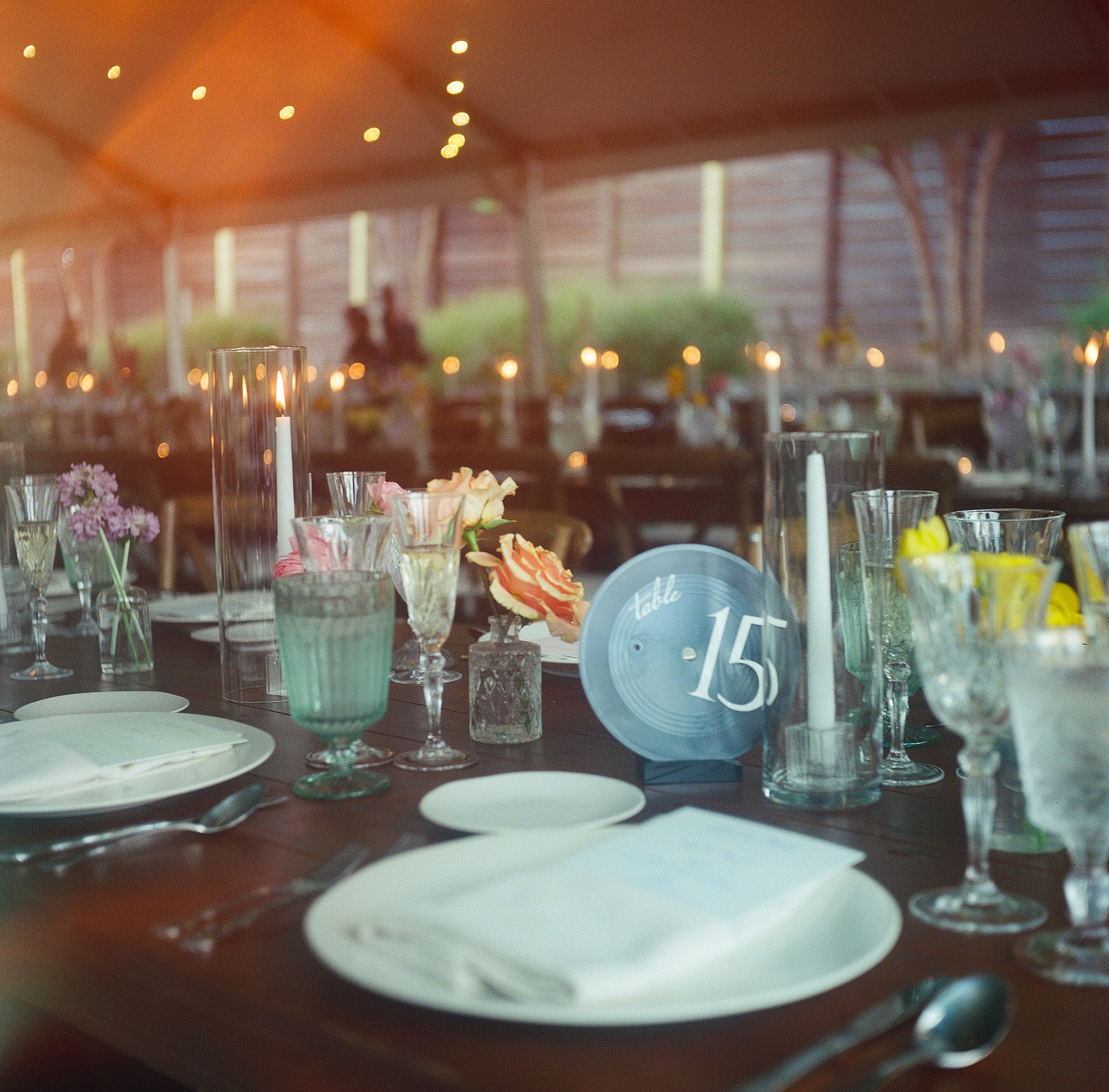 Vinyl Record Wedding Details | vinyl records used as table numbers 