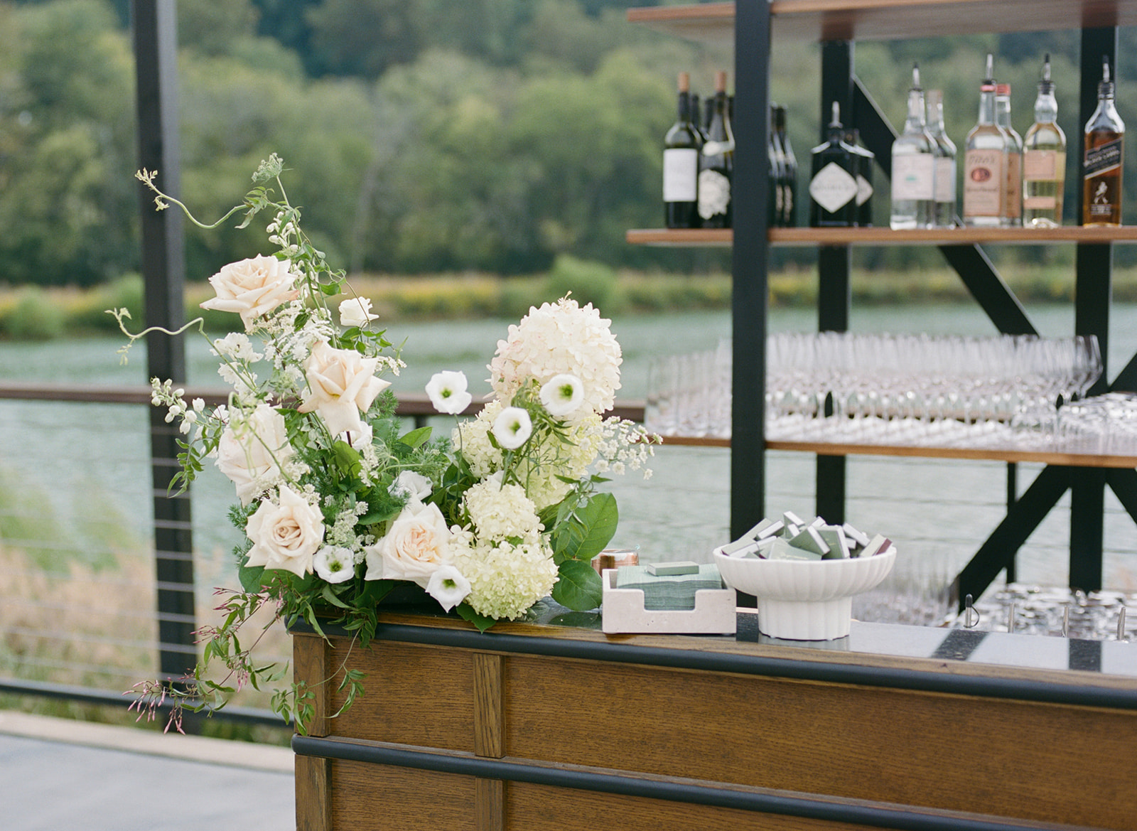 outdoor bar during cocktail hour