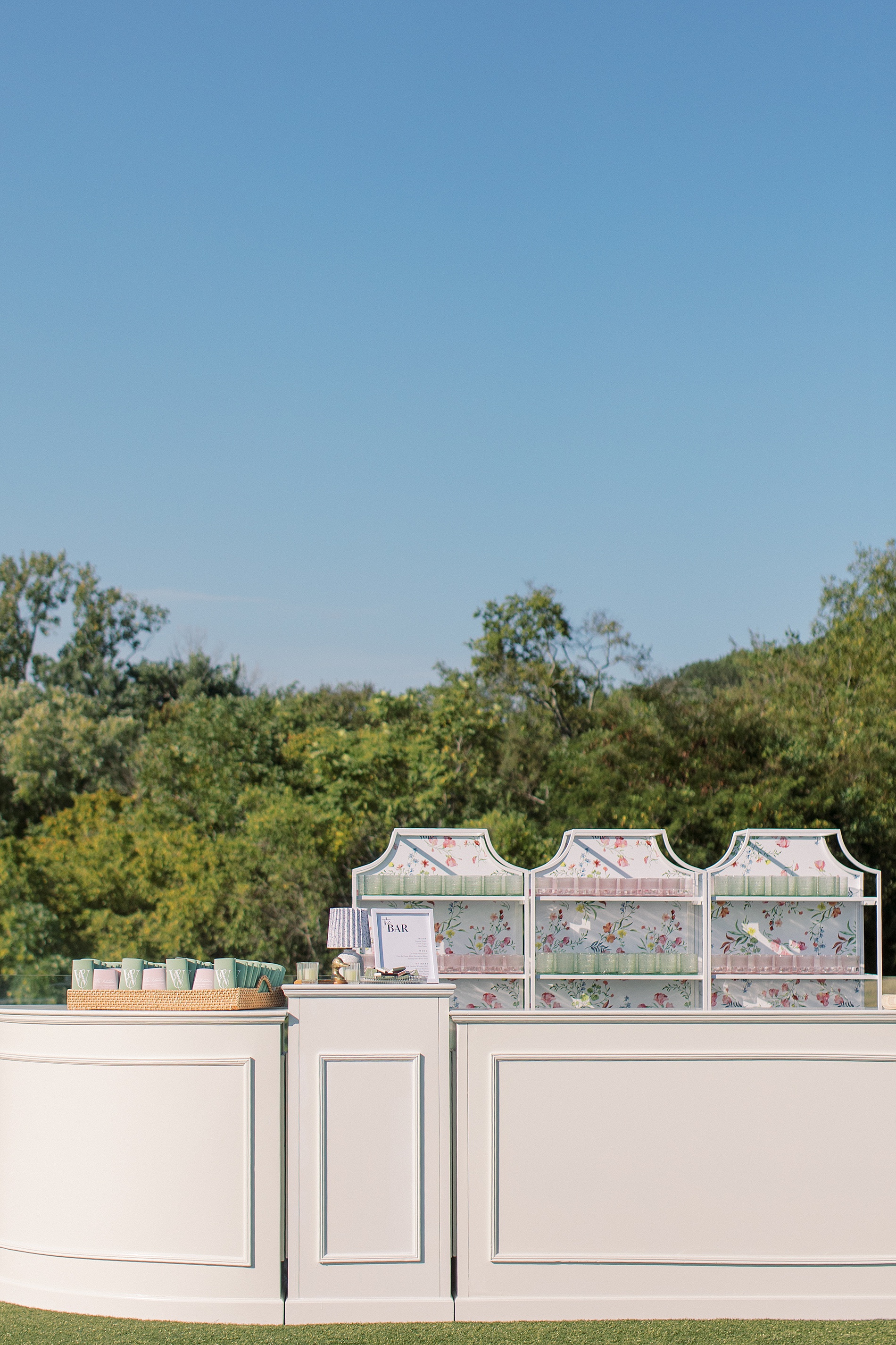 outdoor bar at cocktail hour 