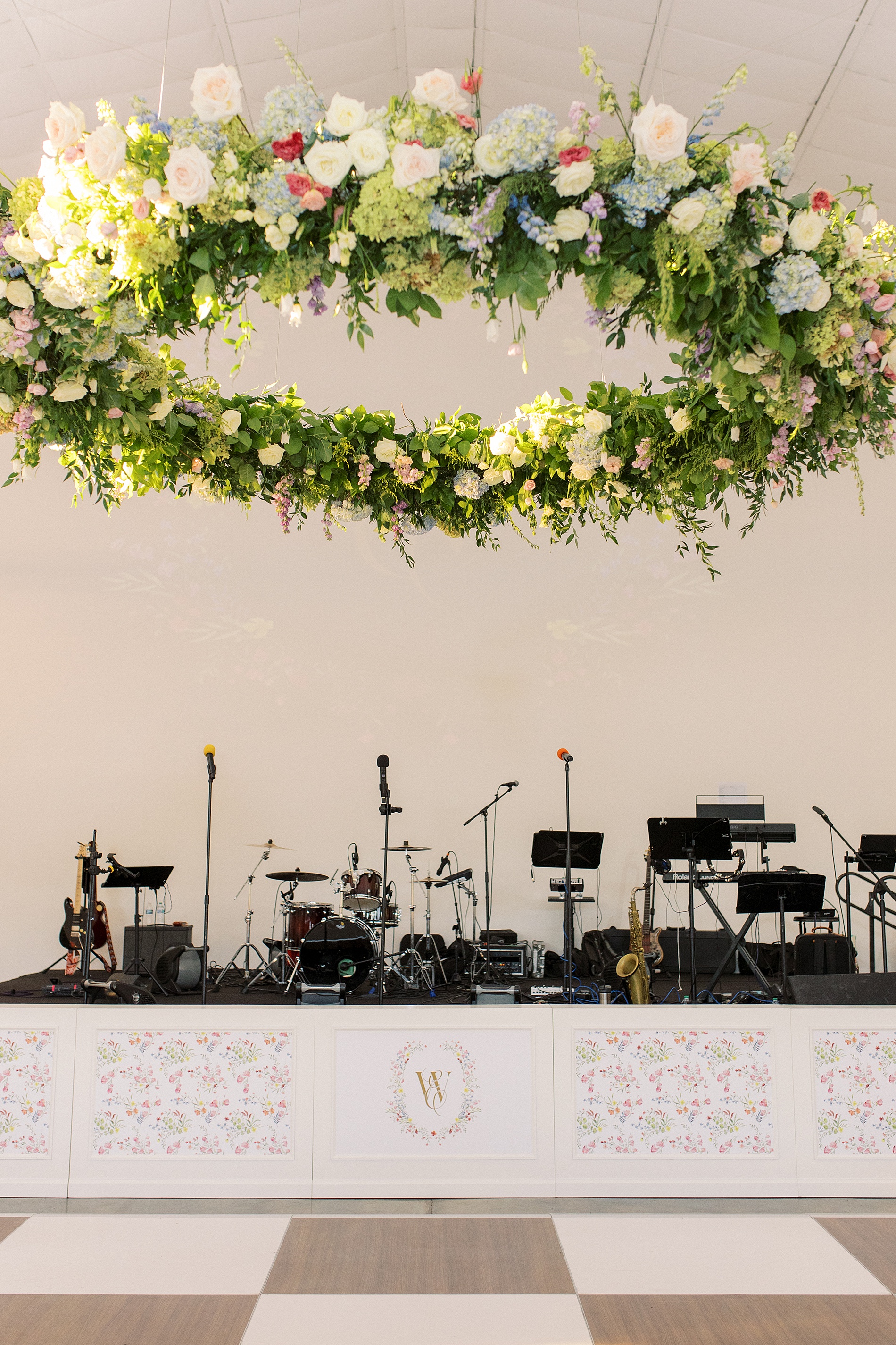 florals over dance floor
