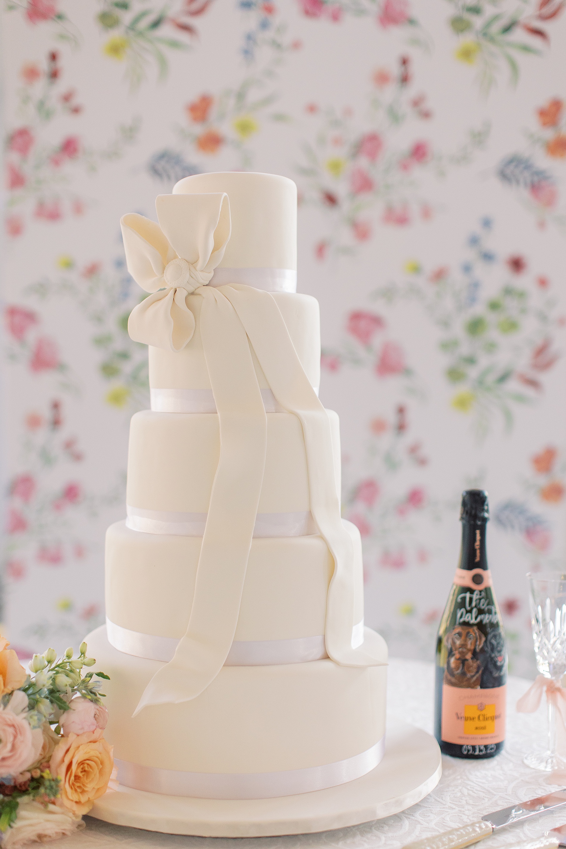 Floral artwork on Wallpaper Backdrop