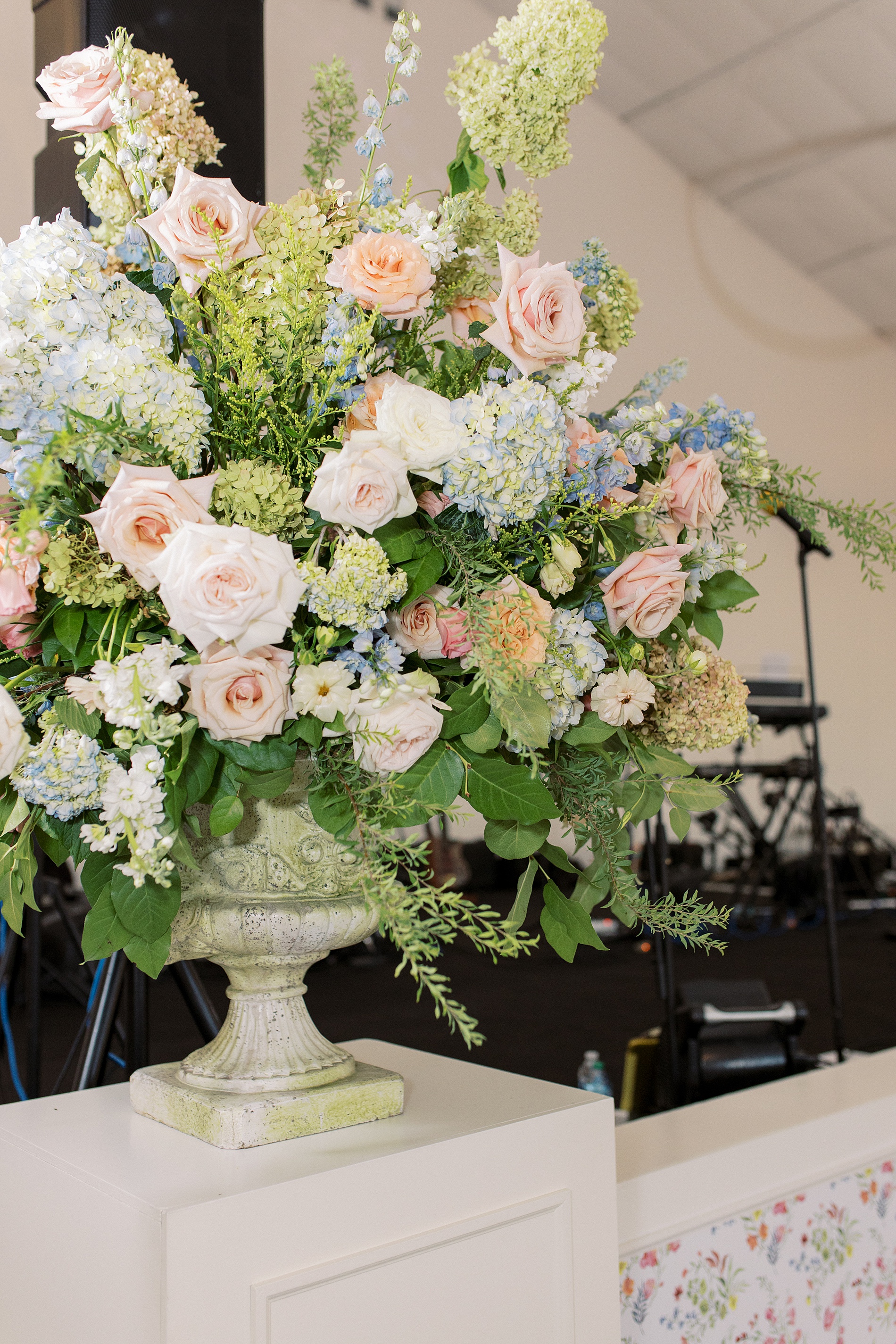 soft florals at reception