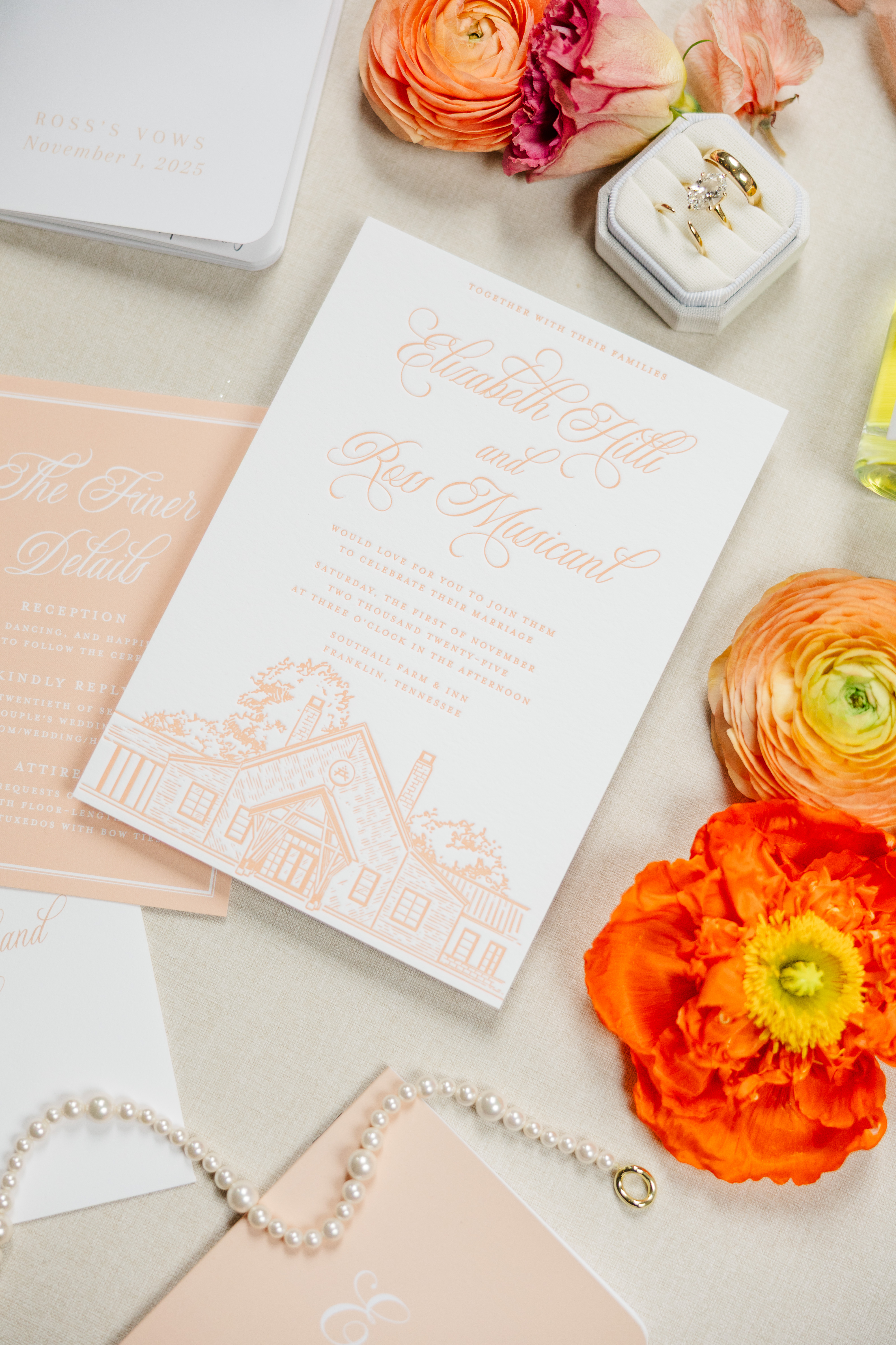 wedding invitation suite by Nashville wedding design house 