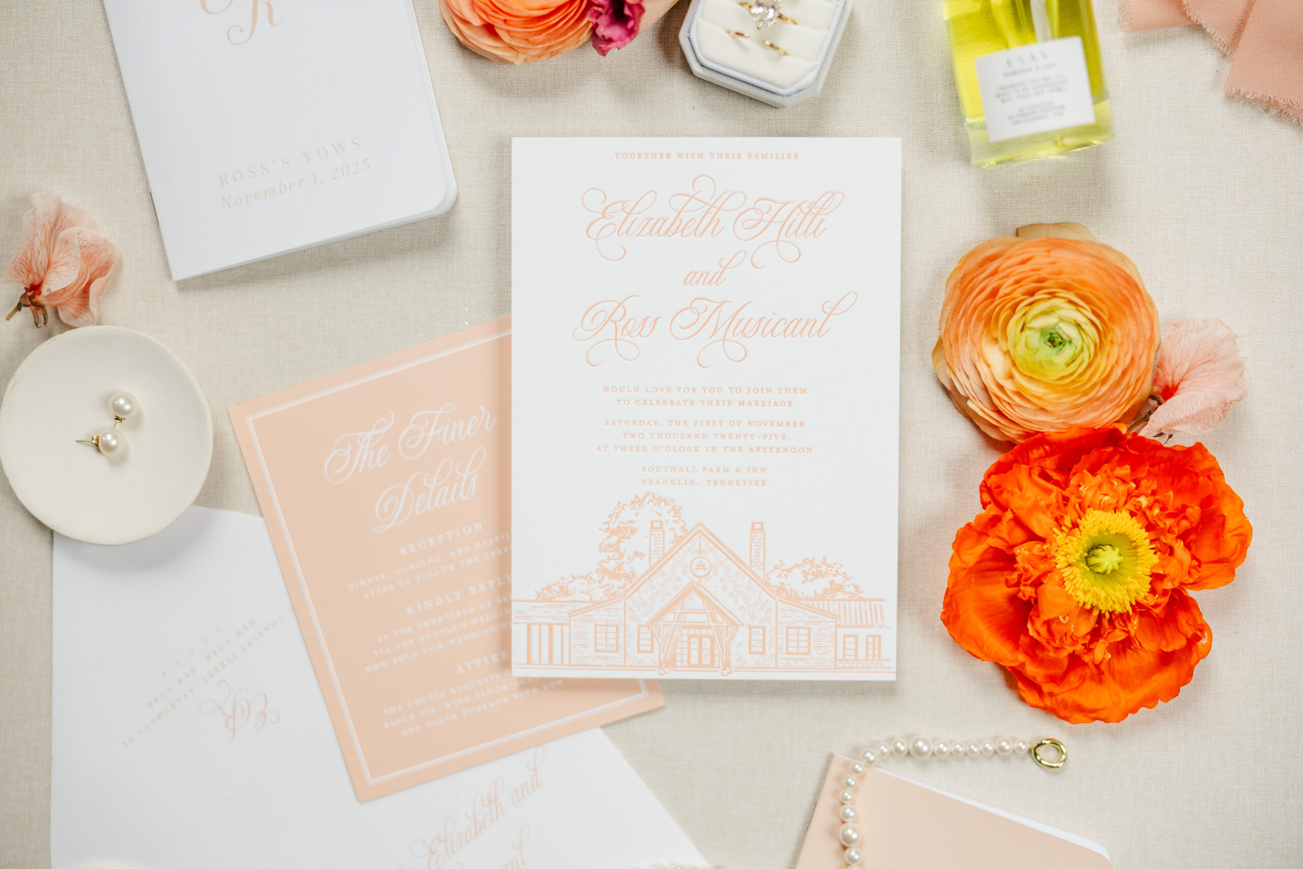 Wedding Invitations from at Southall Farm & Inn wedding