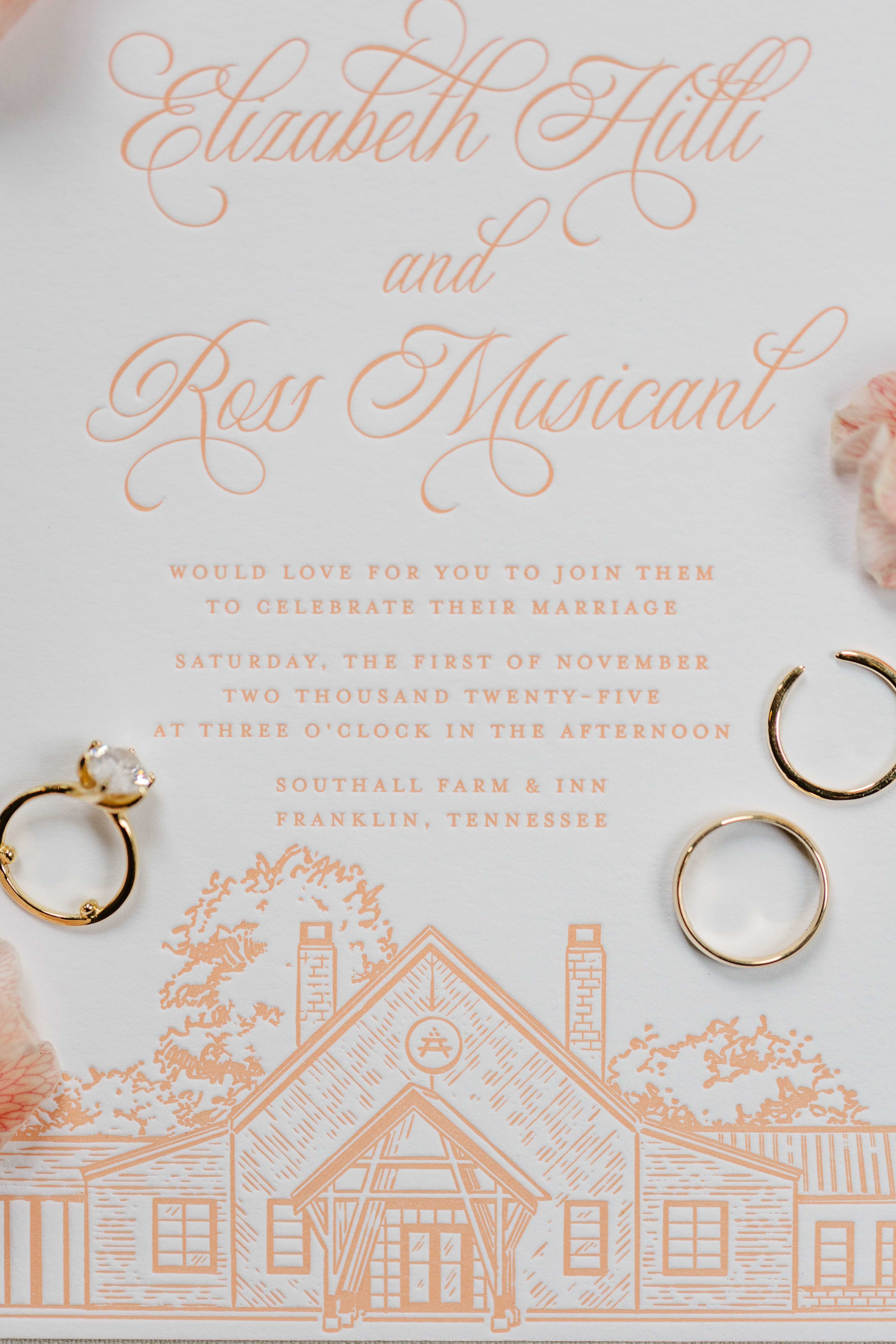 custom wedding invitation suite by Nashville wedding design house, White Ink Calligraphy + Co.  