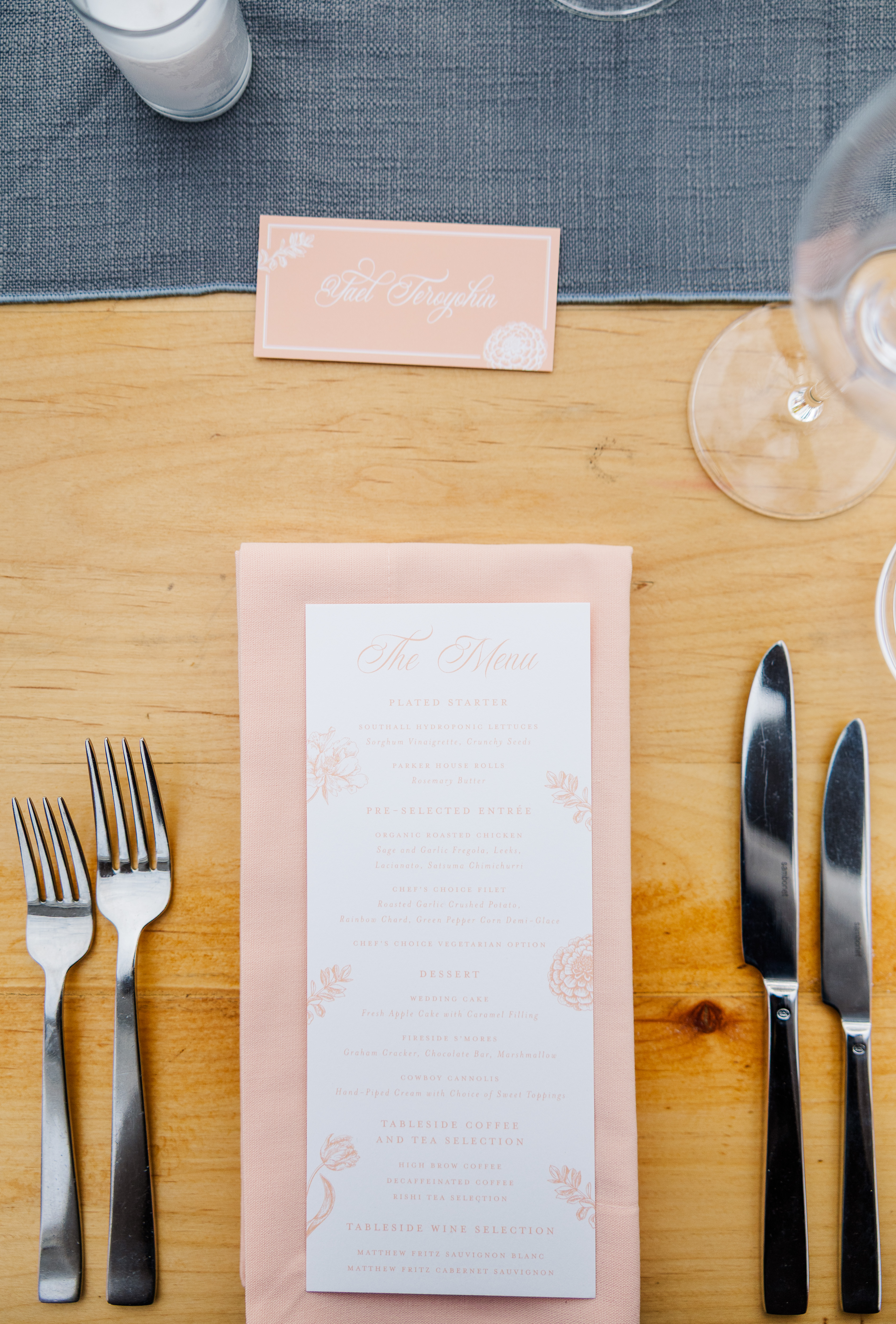 custom menus by Nashville wedding design house