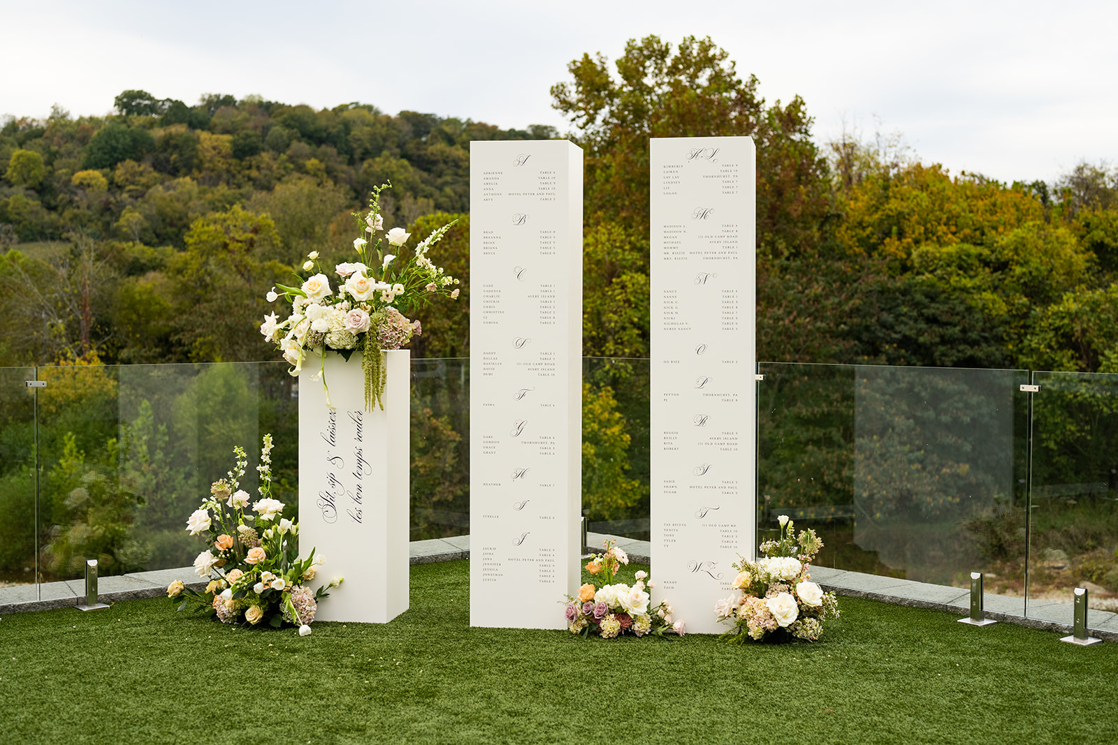 custom seating chart installation by Nashville wedding design house
