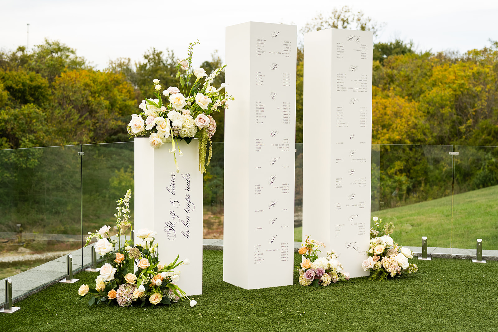 white column seating chart