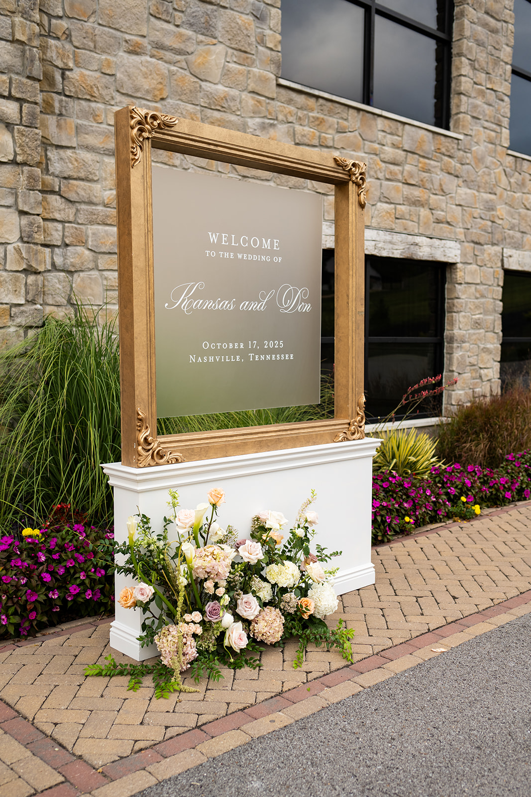 Diamond Creek wedding welcome sign 