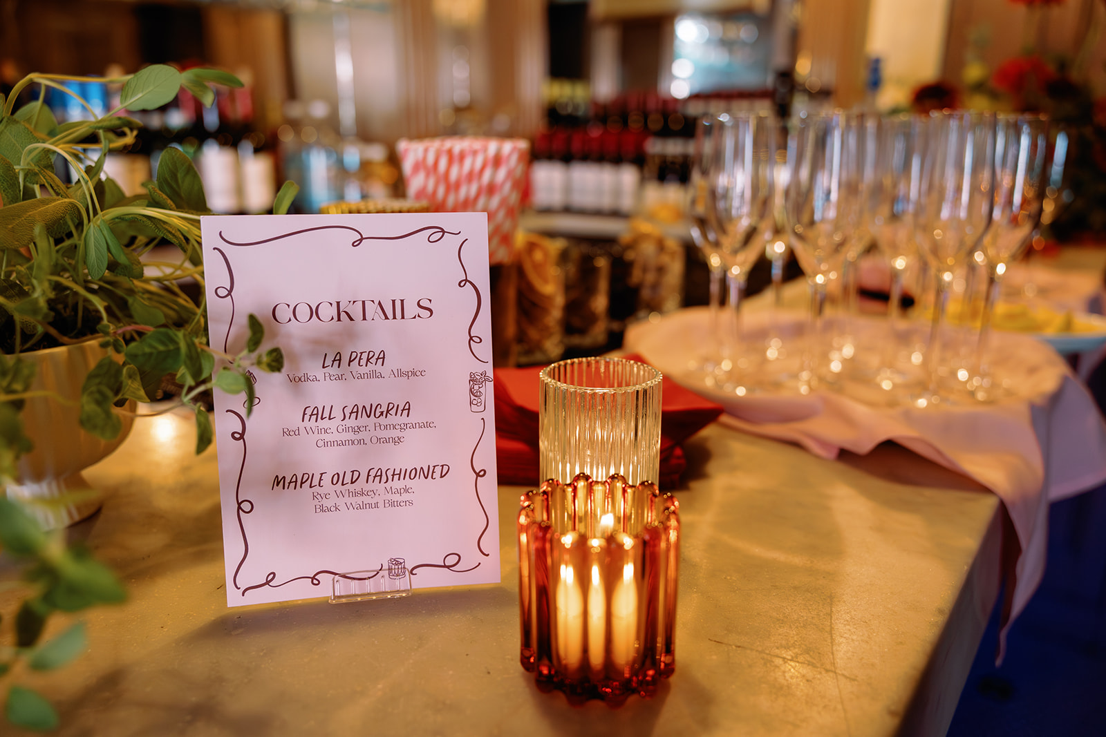 cocktail sign from Rehearsal Dinner  