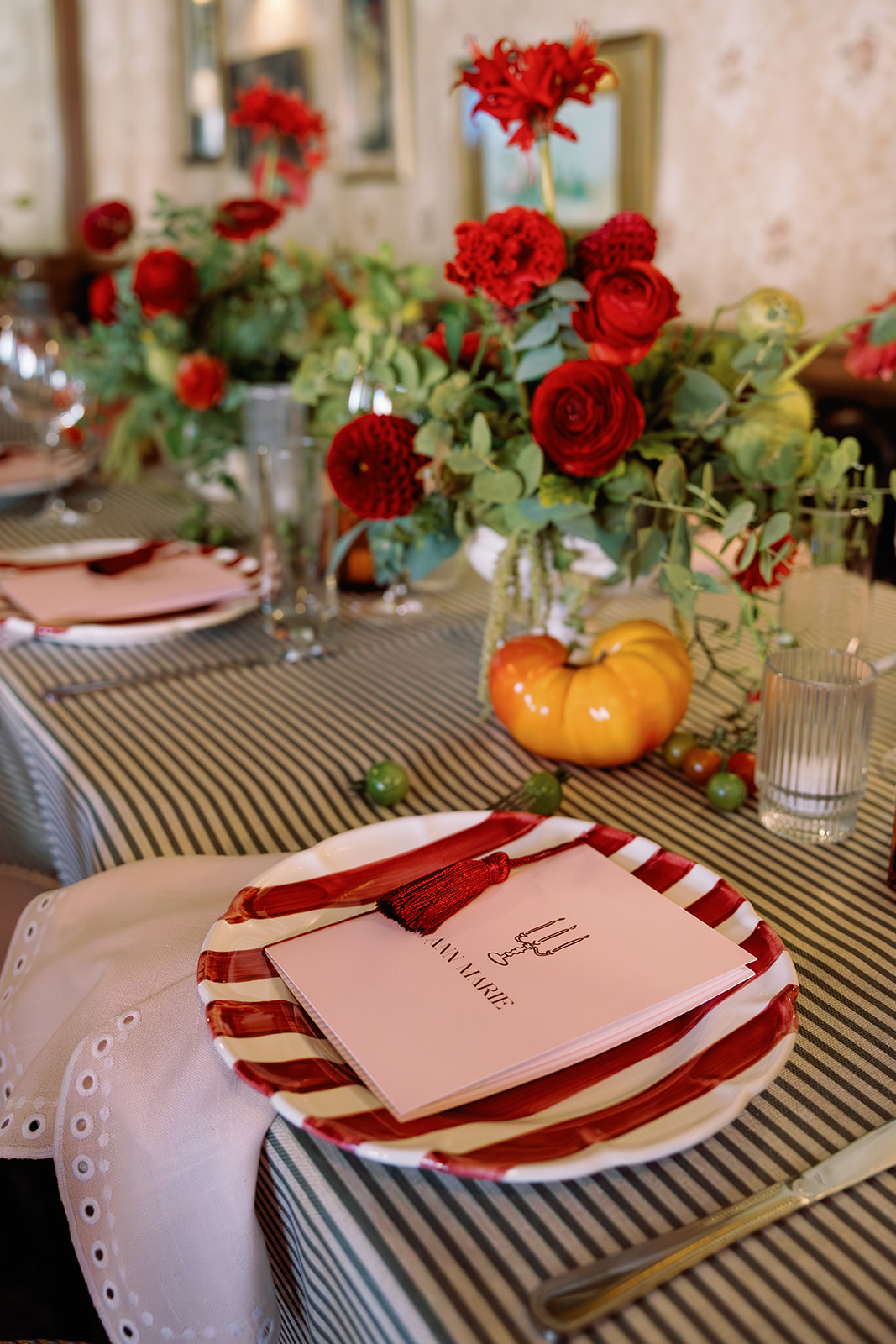 custom menus from rehearsal dinner