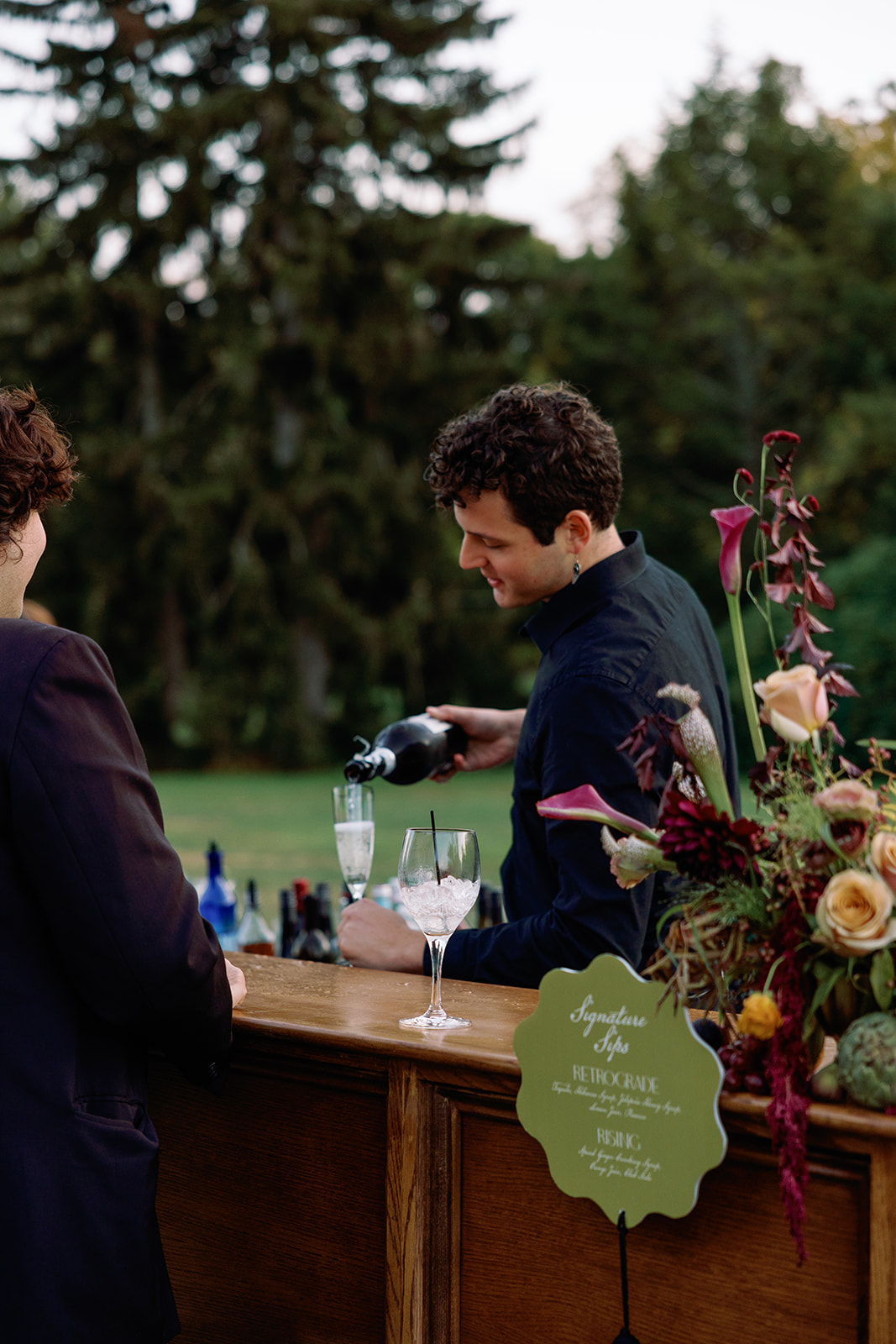 die cut bar sign with tassel from Elegant Eustis Estate Wedding with Playful, Personal Details