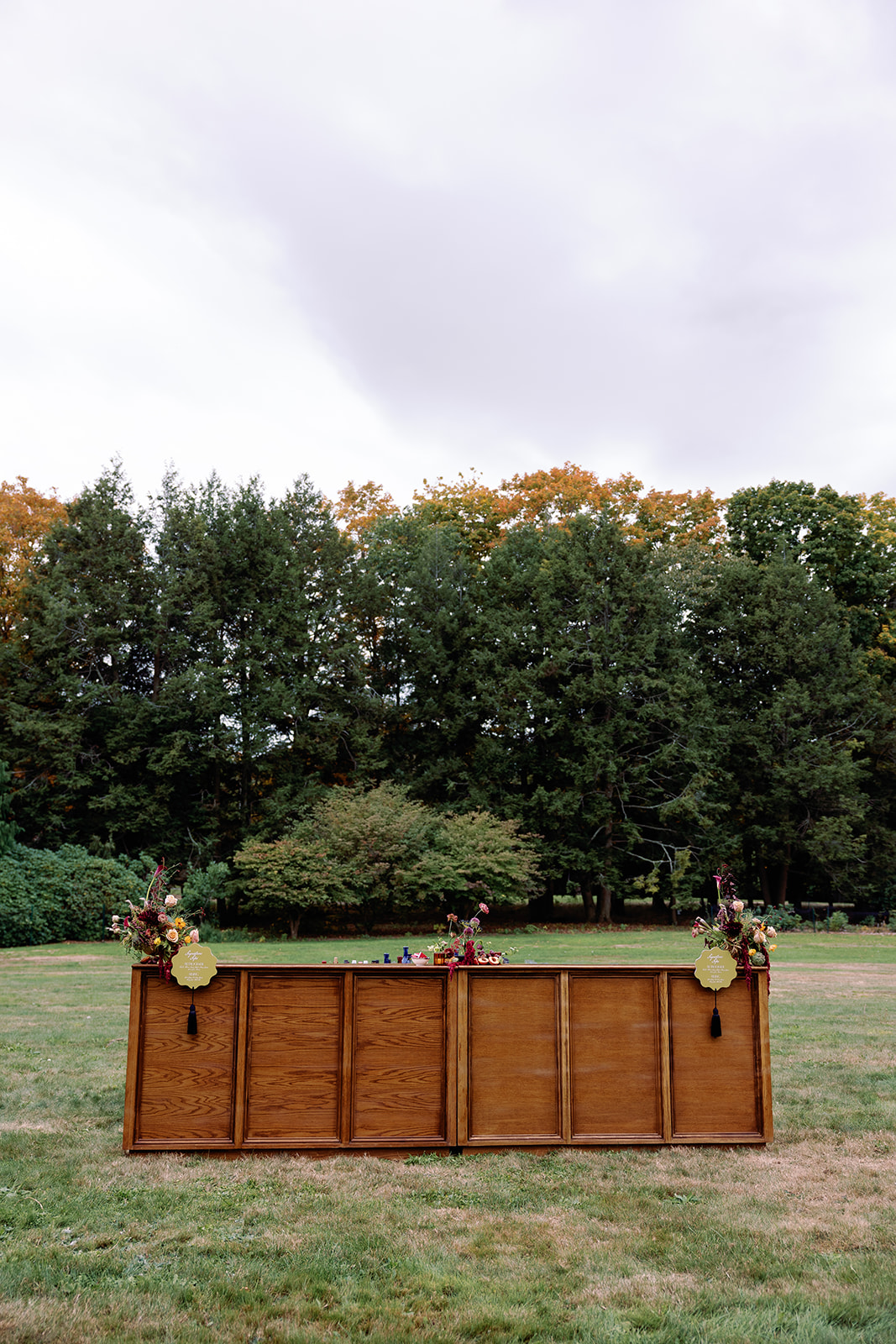 die cut bar sign with tassel from Elegant Eustis Estate Wedding with Playful, Personal Details