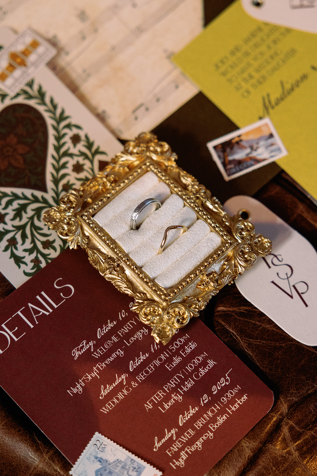 jewel toned wedding invitaiton 