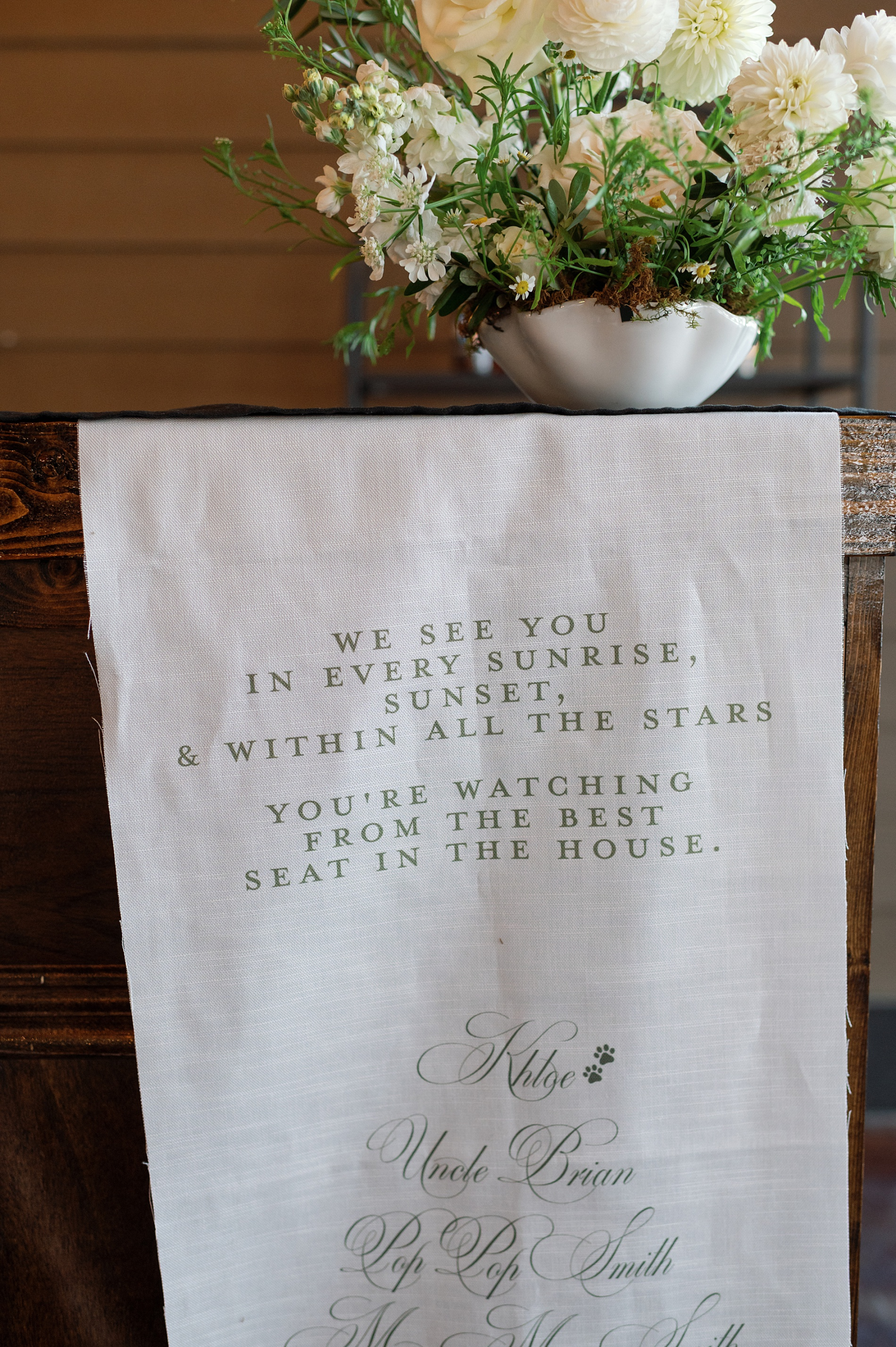 Fabric Memorial sign 