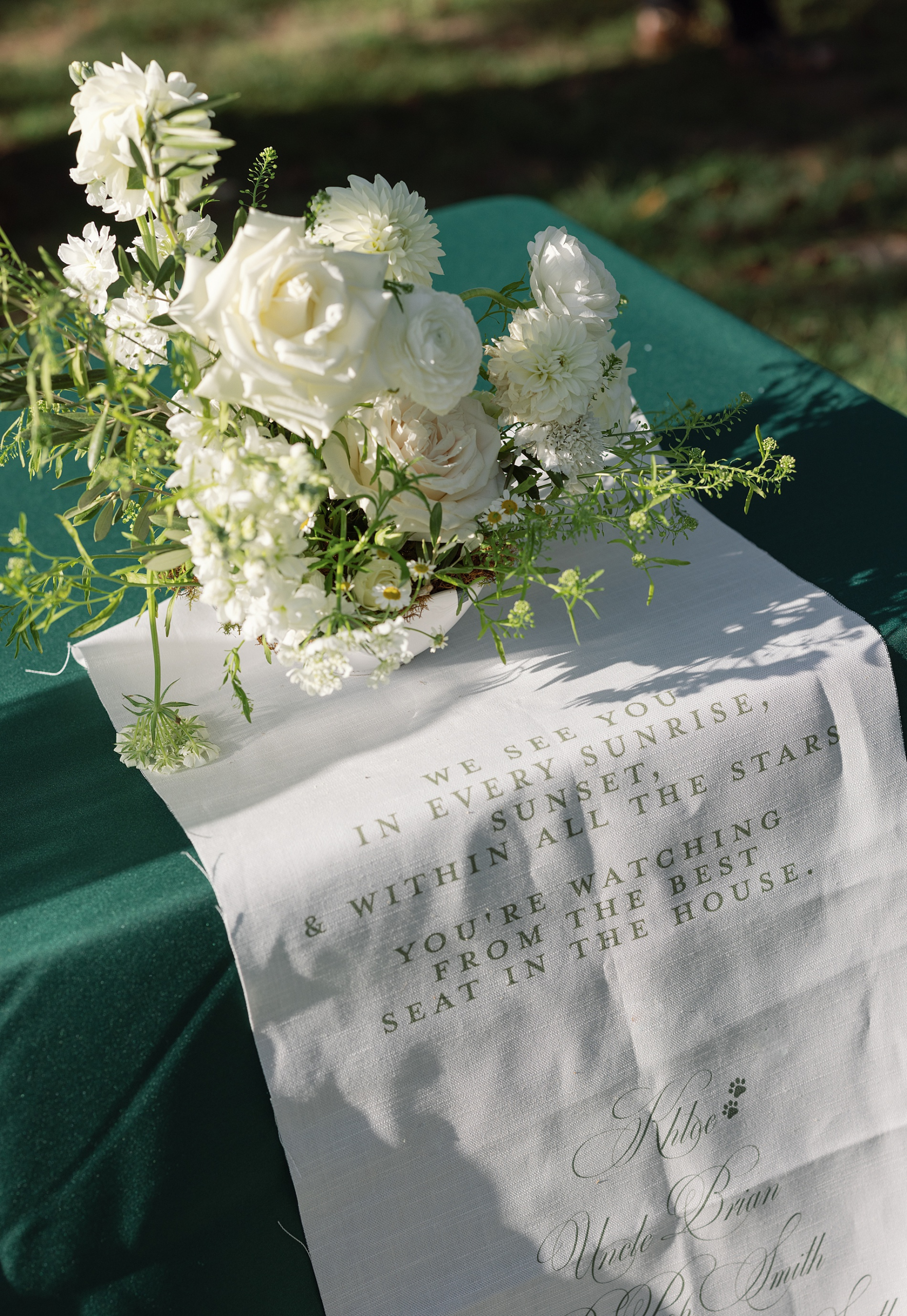 Fabric Memorial sign 