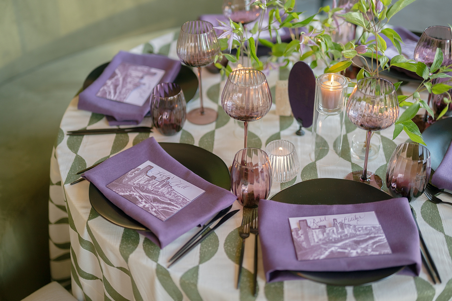 custom menus in purple hues 
