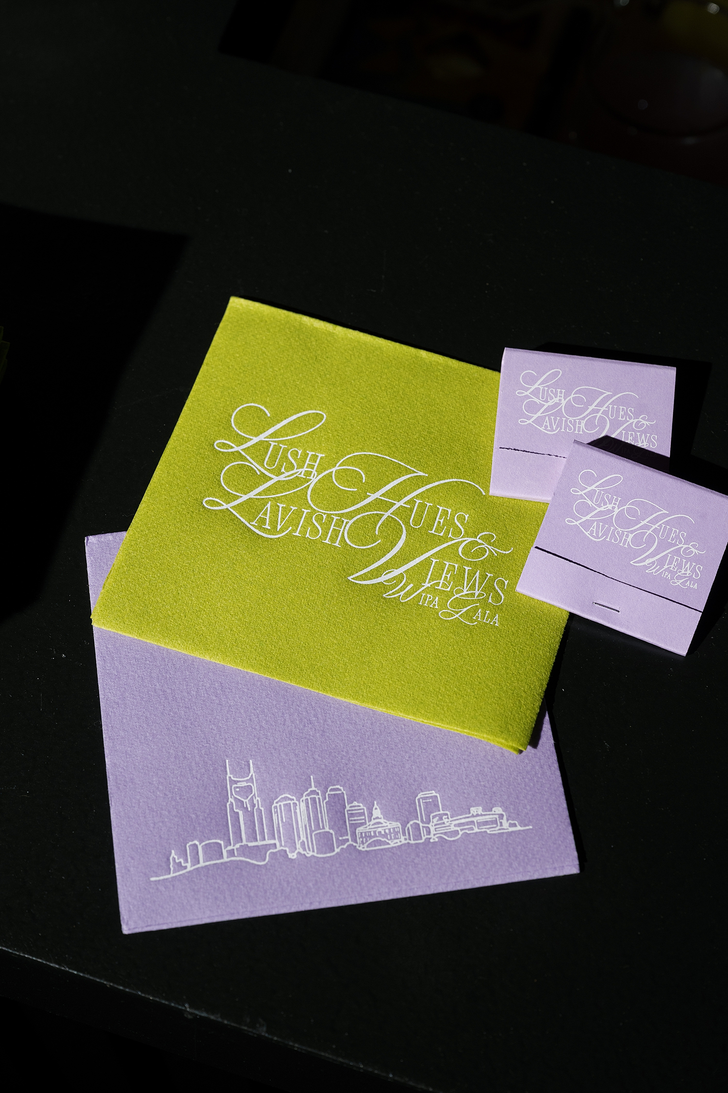 custom cocktail napkins from WIPA Nashville Gala, Lush Huies and Lavish views | elevated event details 