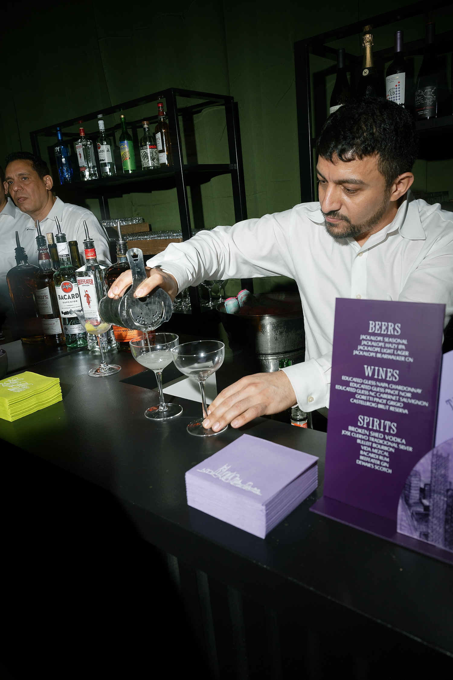 Custom bar signage and cocktail napkins for Nashville event 