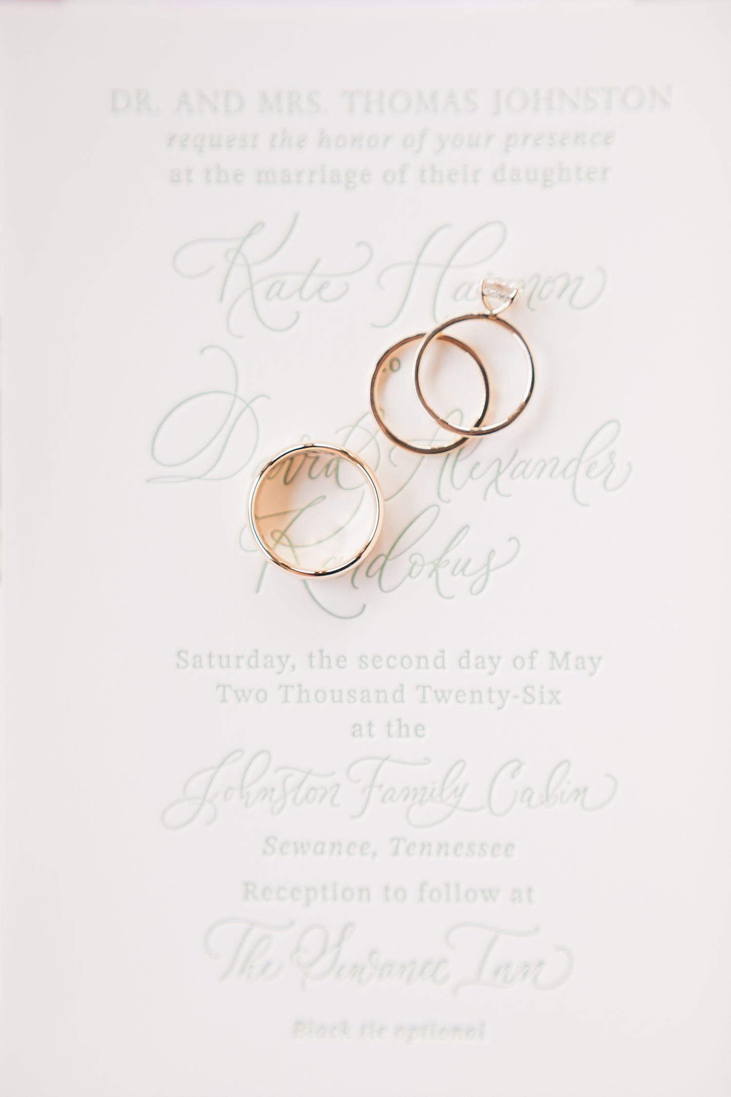 letter pressed invitation