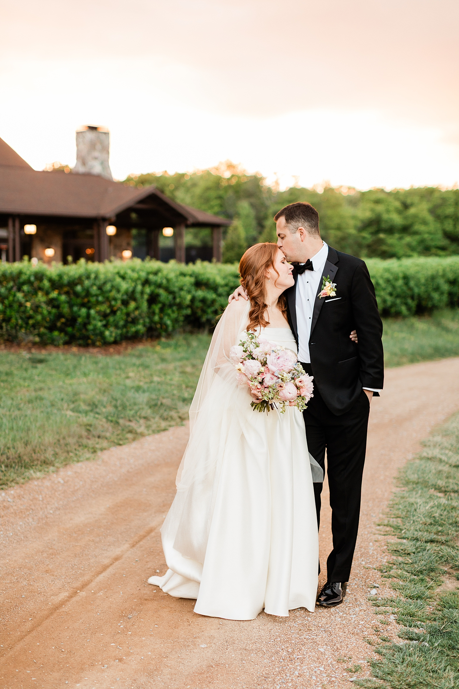 bride and groom photos at sunset from Spring Garden Wedding