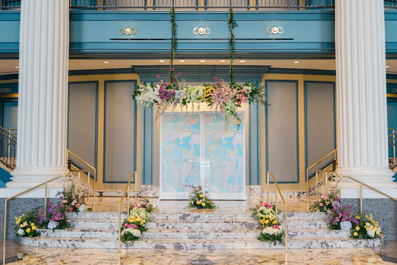 Wed Society Nashville Book of Weddings Event with Marble Artwork and Swan Details