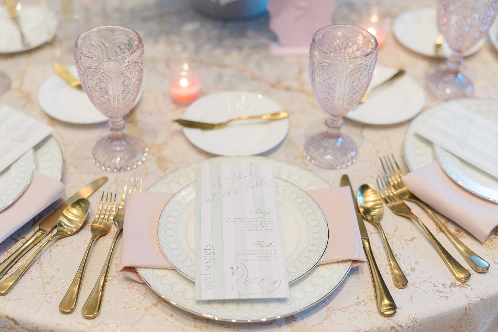 Custom menus by White Ink Calligraphy with Swan details