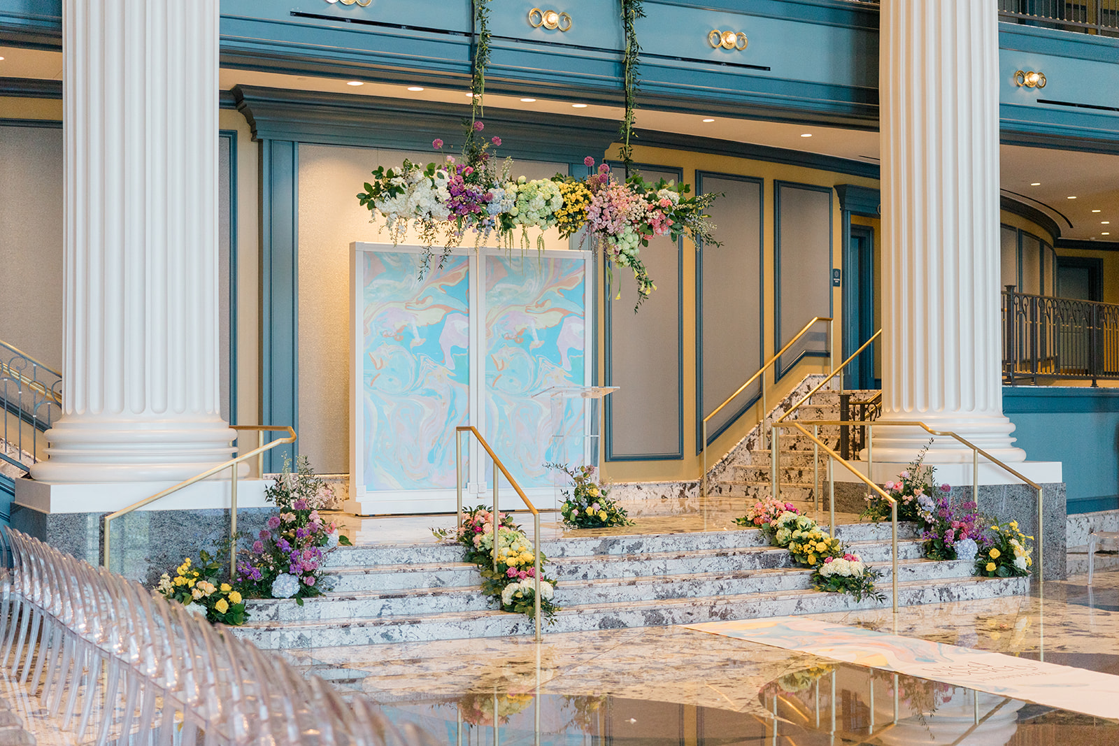 Wed Society Nashville Book of Weddings Event with Marble Artwork and Swan Details