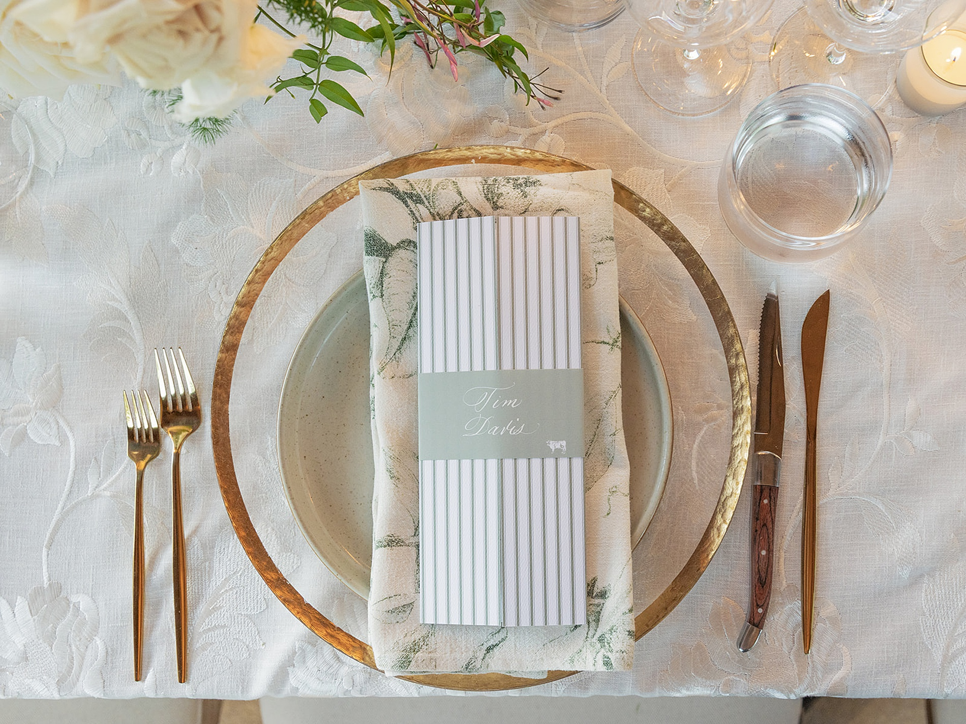 trifold wedding menu 