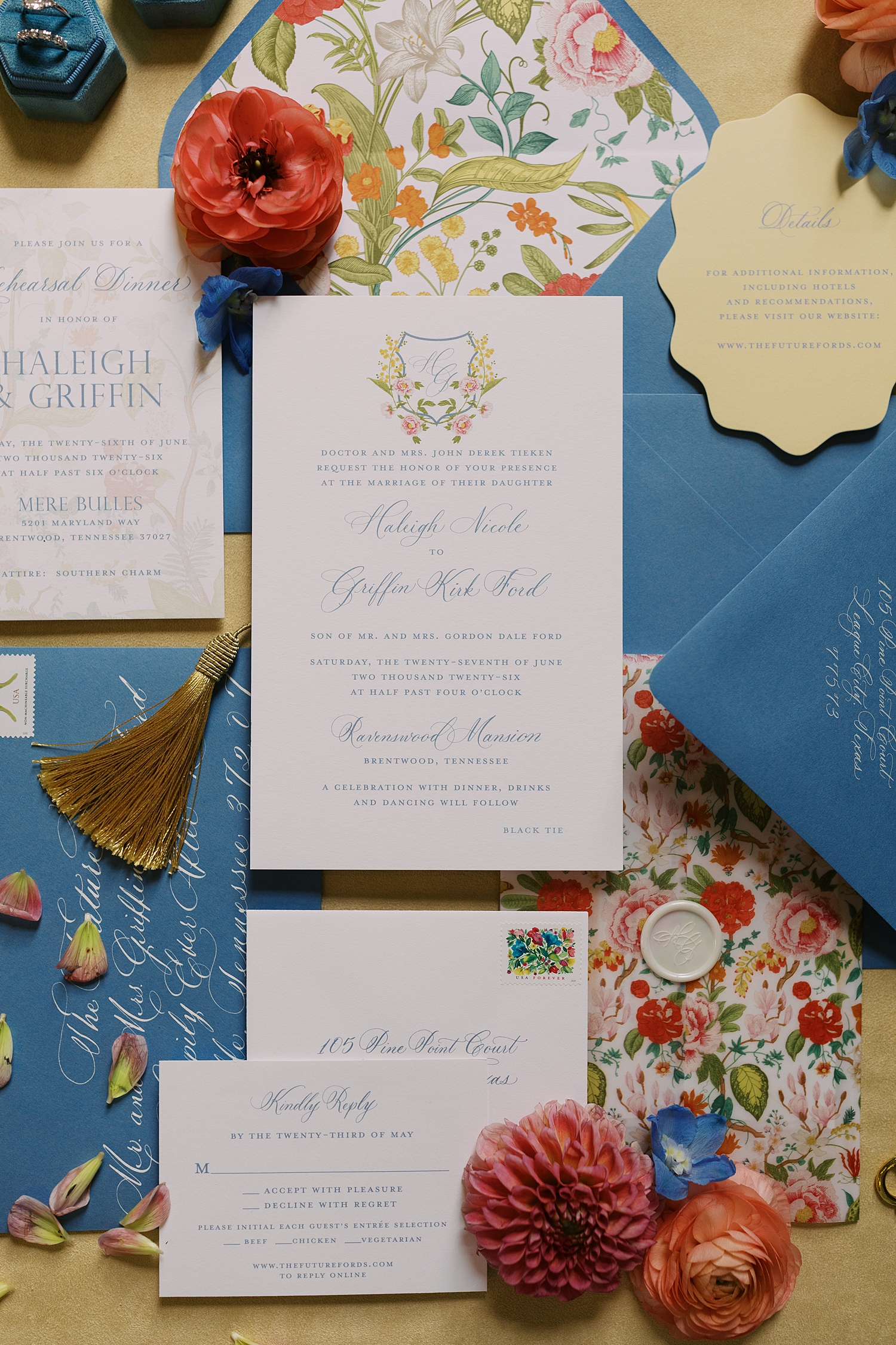 Custom Ravenswood Wedding invitation