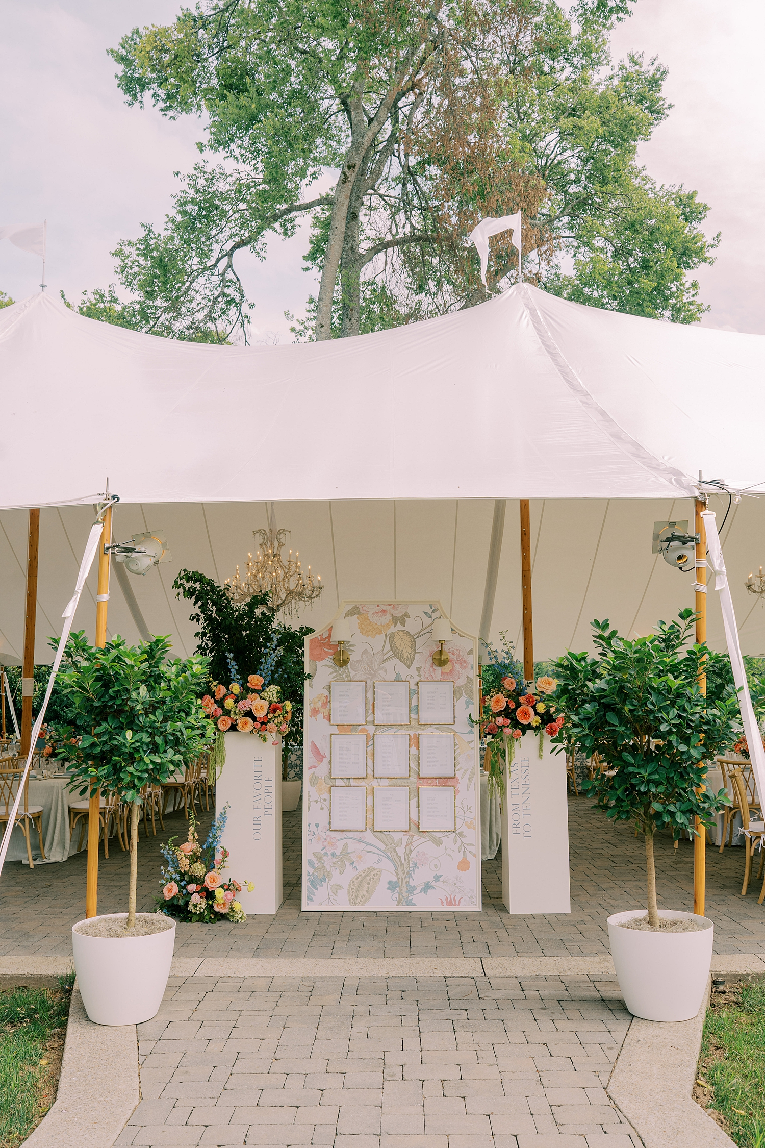 custom seating chart installation at Ravenswood wedding