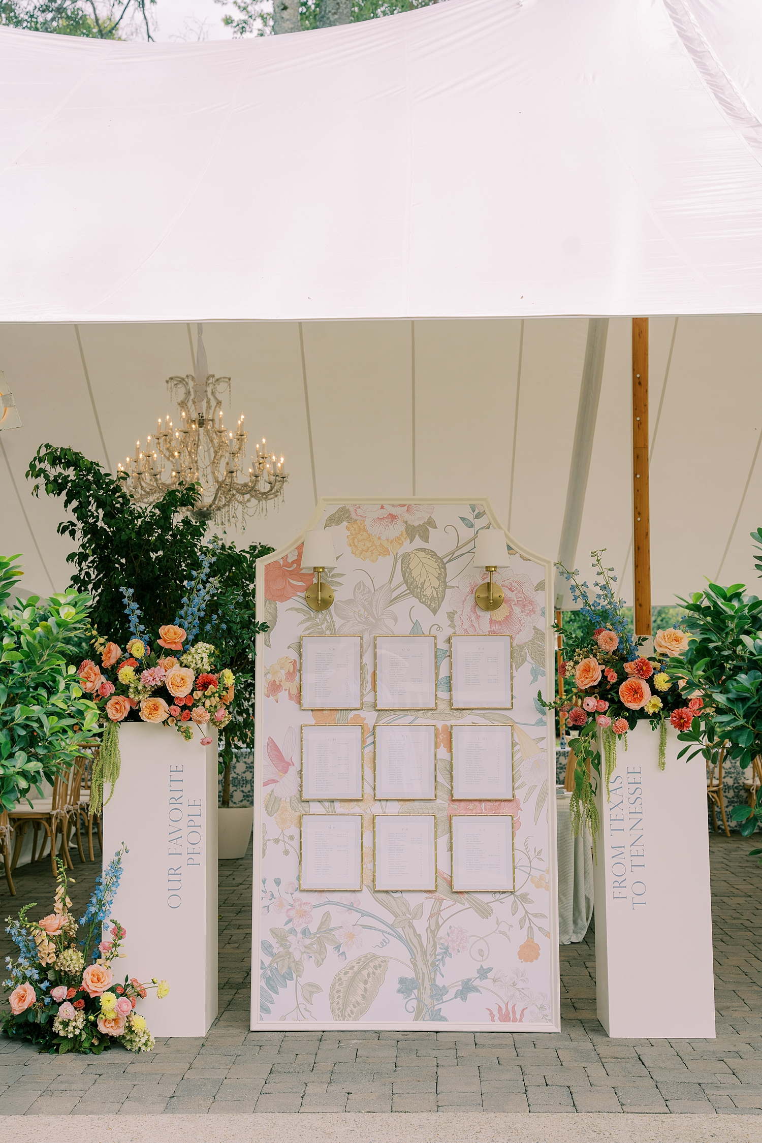 custom seating chart at Ravenswood wedding