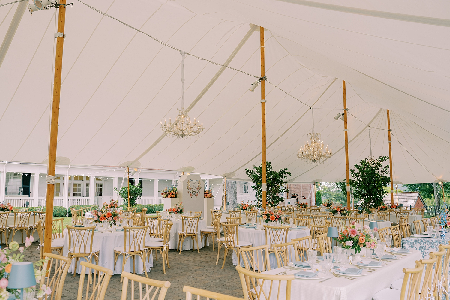 Sailcloth tent wedding reception