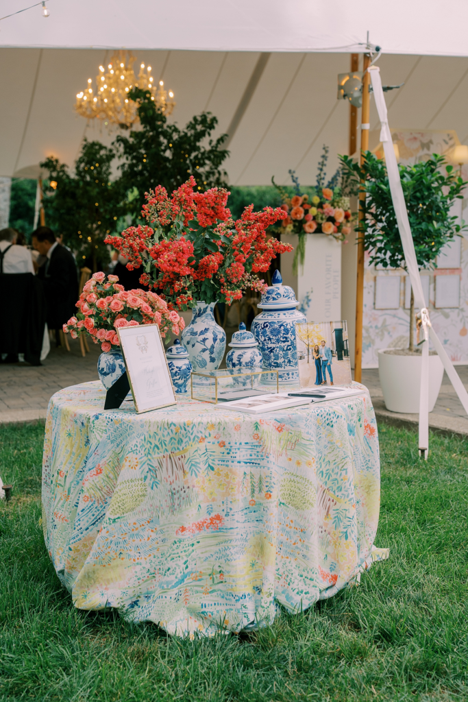 wedding welcome table at Ravenswood wedding