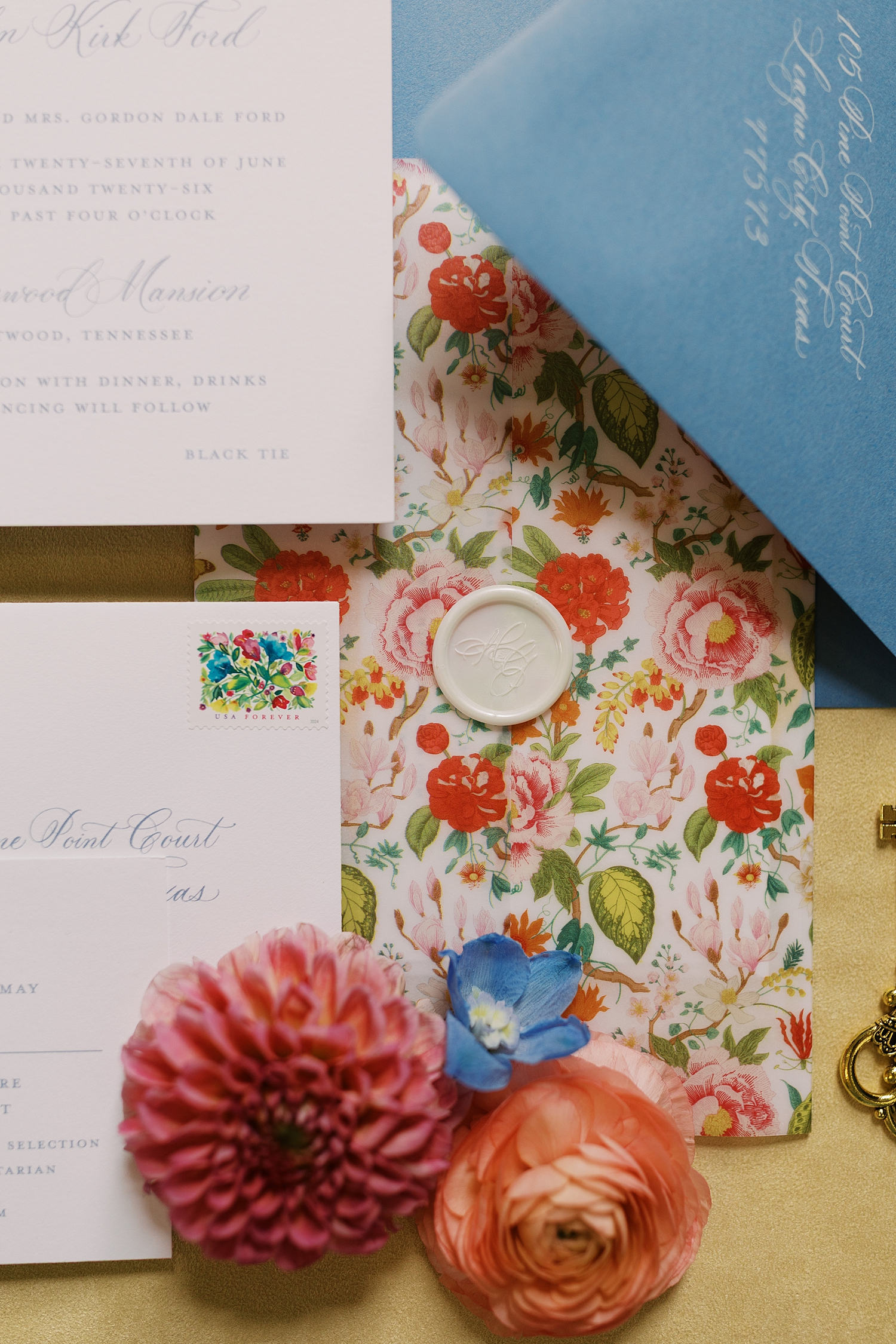 colorful vellum wrap for invitation suite